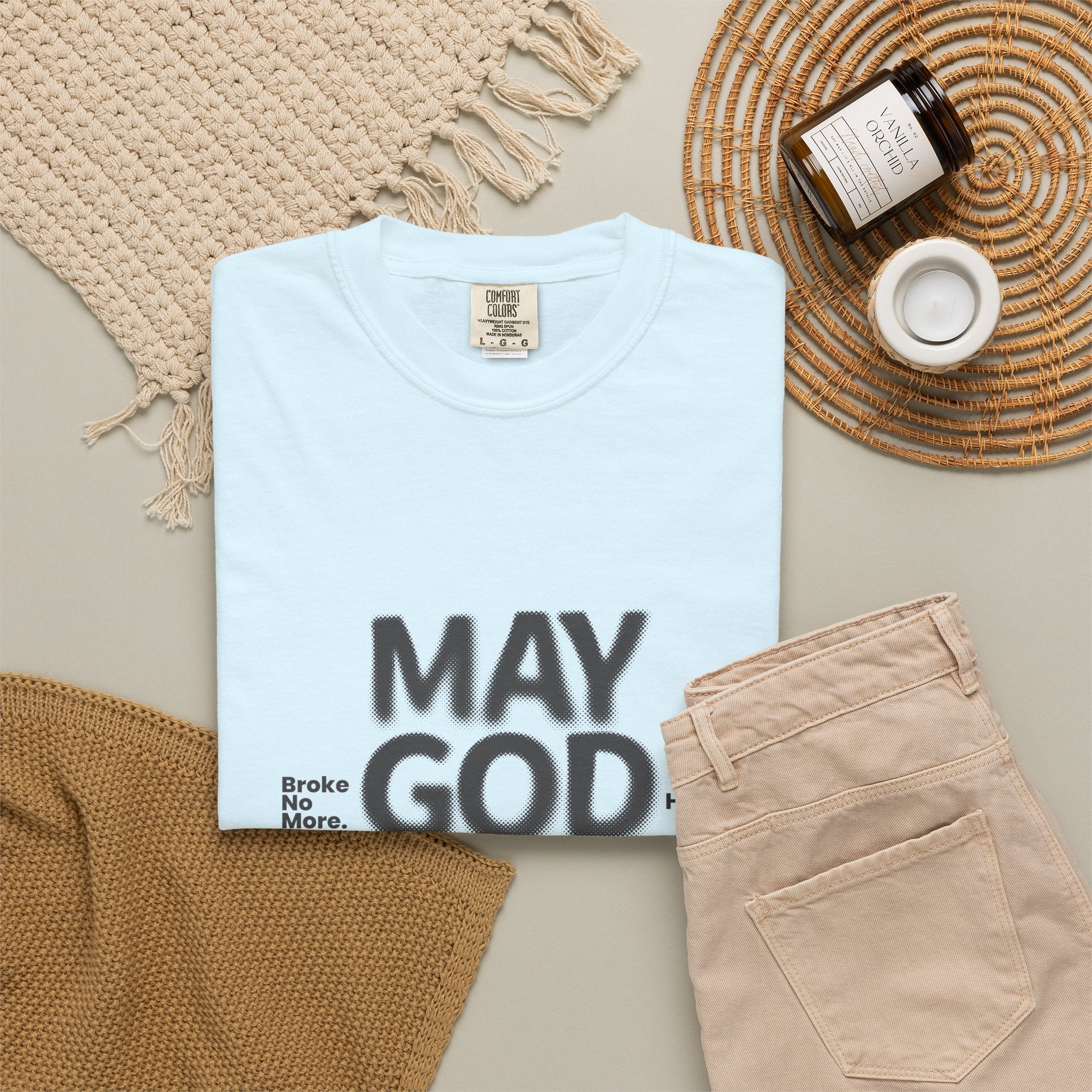 May God Bless You T-Shirt — Graphic Prayer Tee with Dollar Sign Design