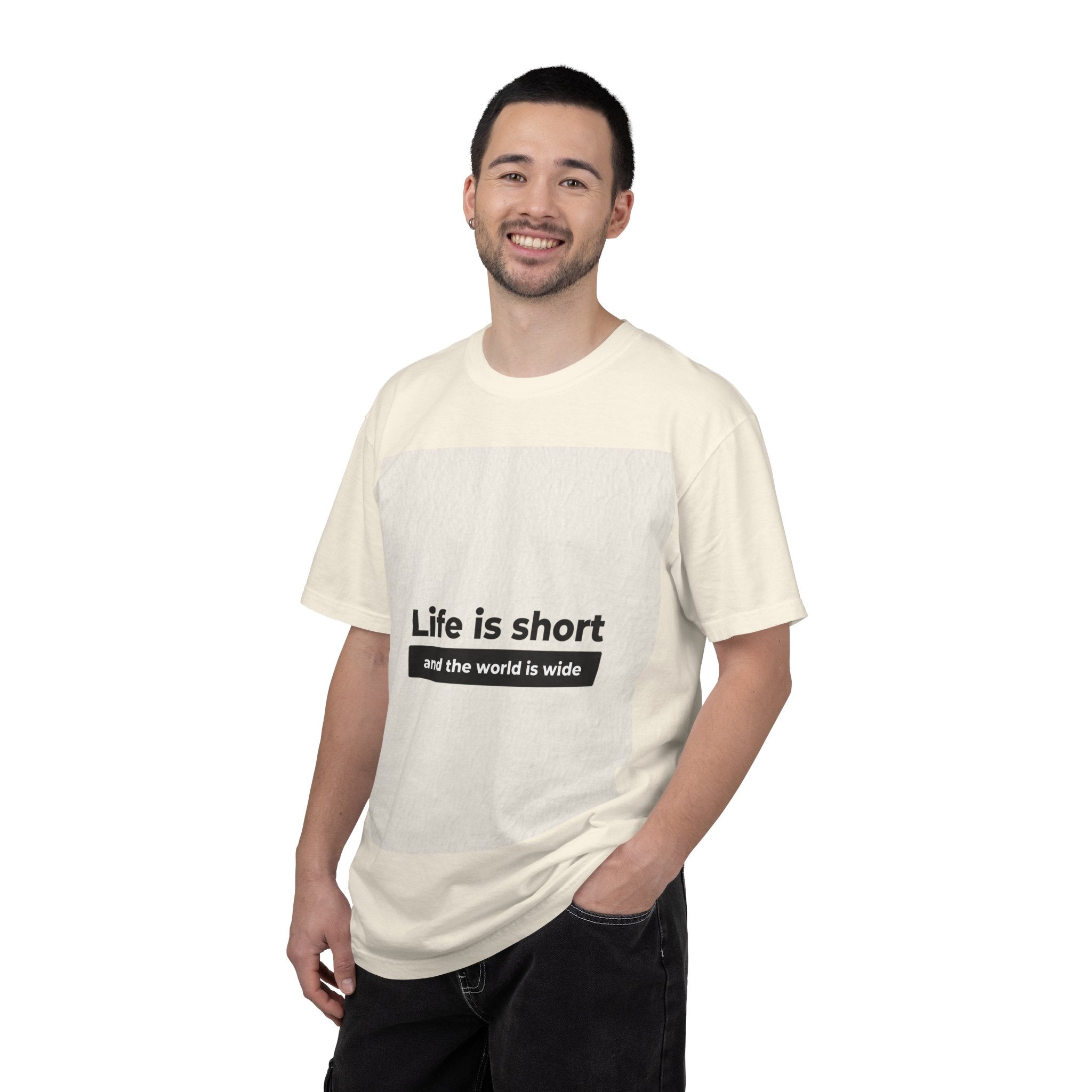 Life Is Short Travel T‑Shirt — "Life is short and the world is wide" Adventure Tee