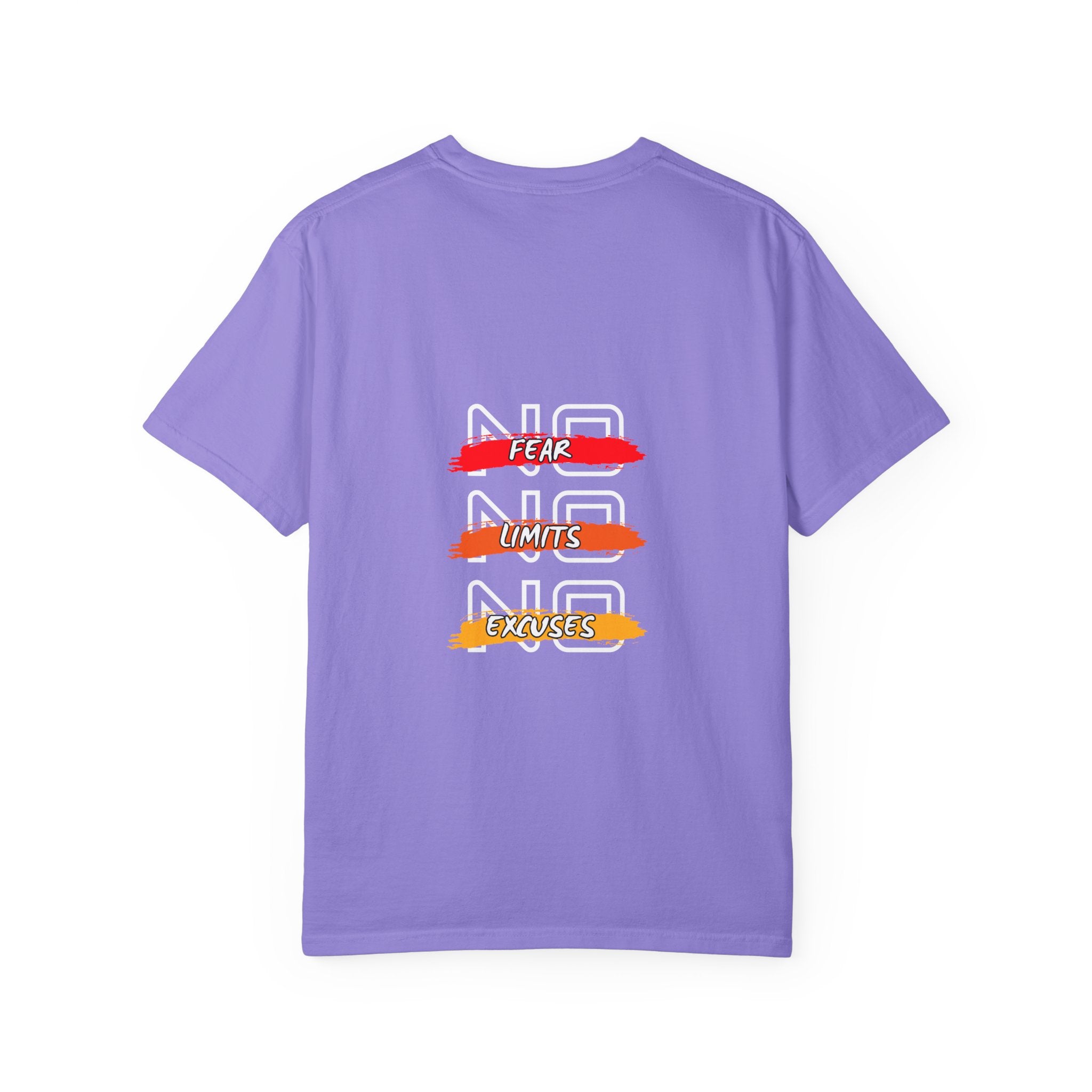 T-Shirt — "No Fear, No Limits, No Excuses" Motivational Graphic Tee