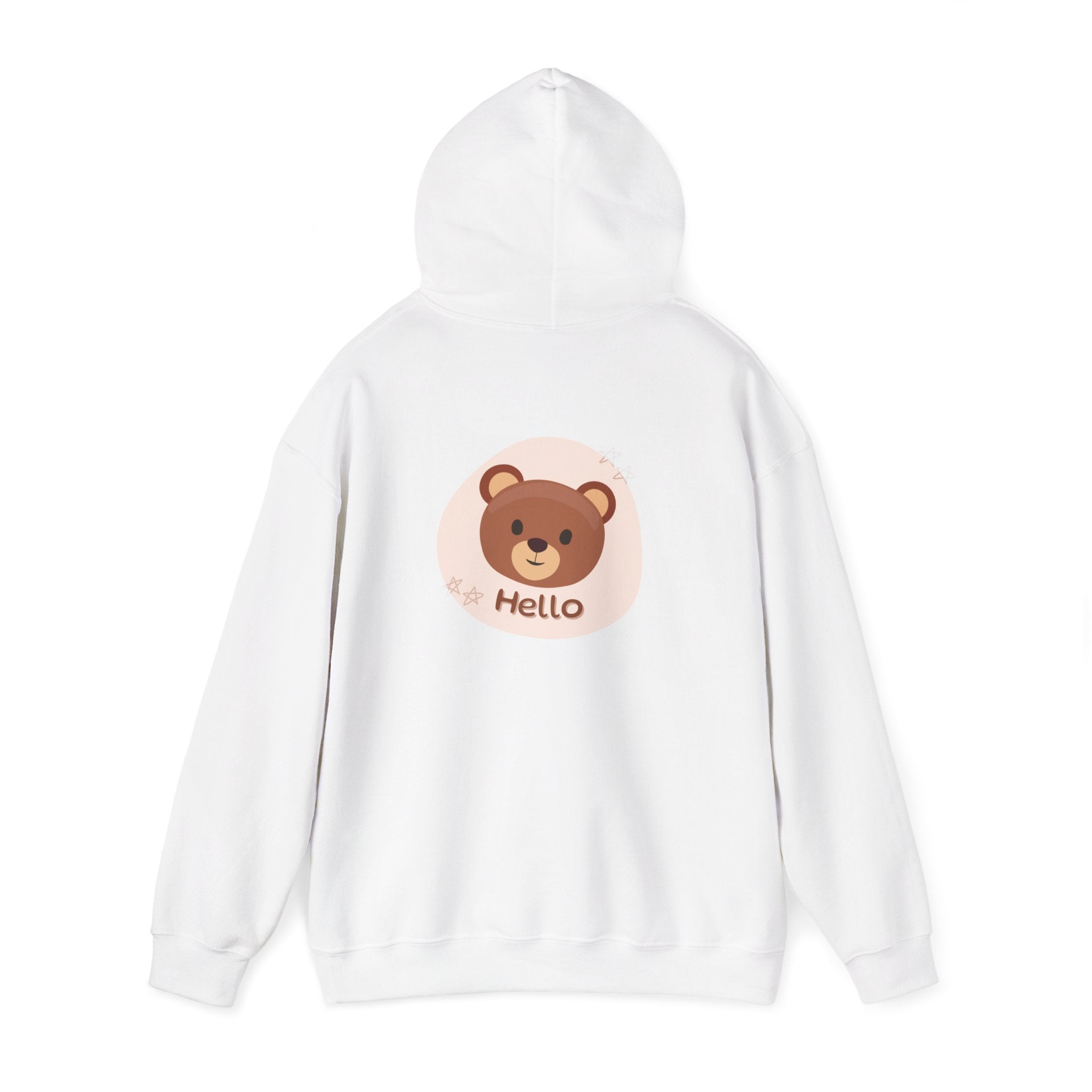 Bear Hello Hoodie - Cute Cartoon Bear Graphic Pullover
