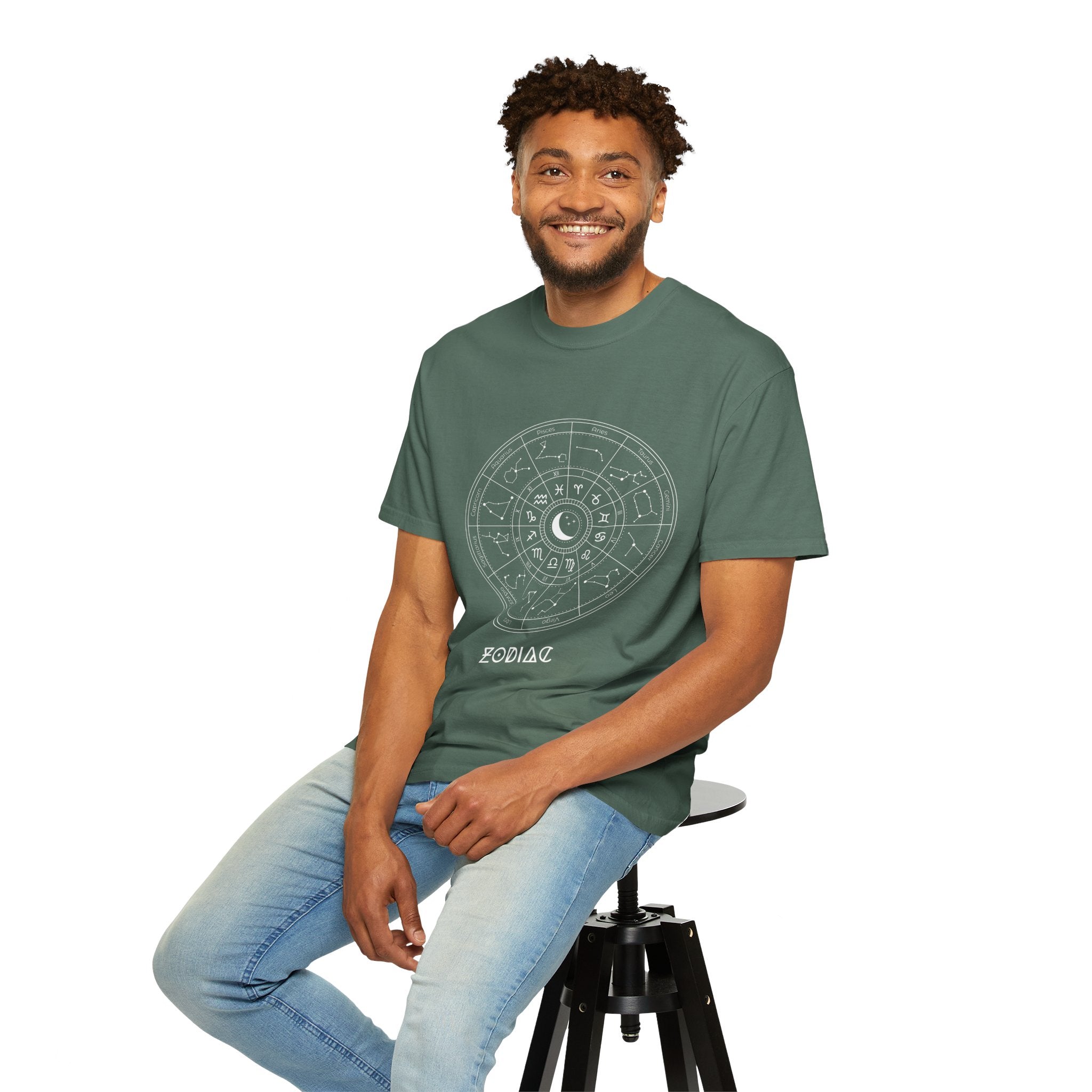 Zodiac Wheel T-Shirt — Astrological Moon & Signs Graphic Tee