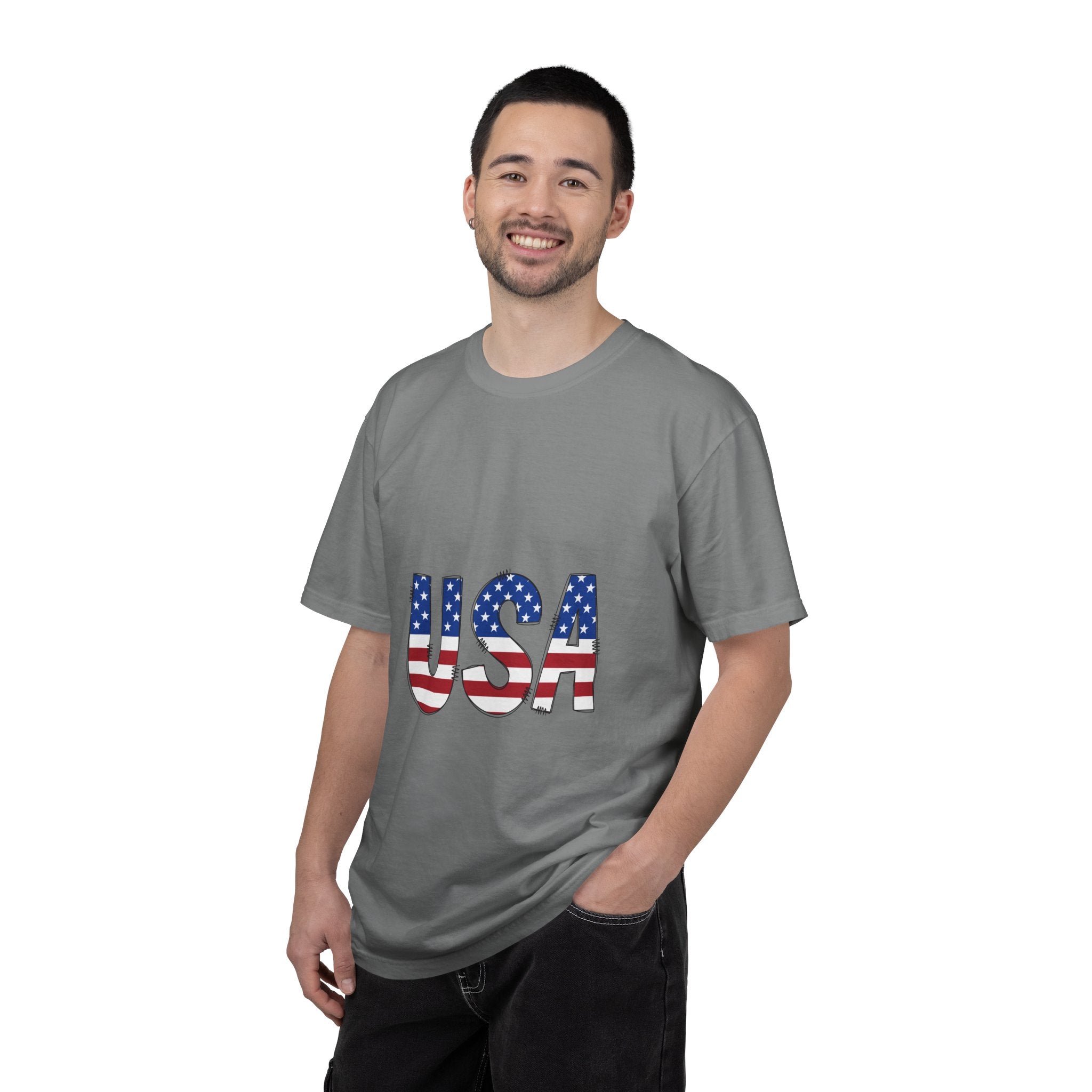 USA Flag Graphic T-Shirt — Patriotic Fourth of July Tee