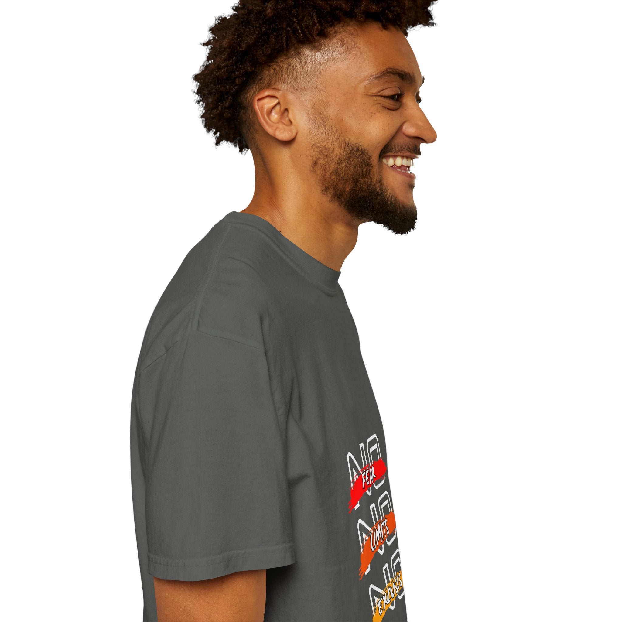 T-Shirt — "No Fear, No Limits, No Excuses" Motivational Graphic Tee
