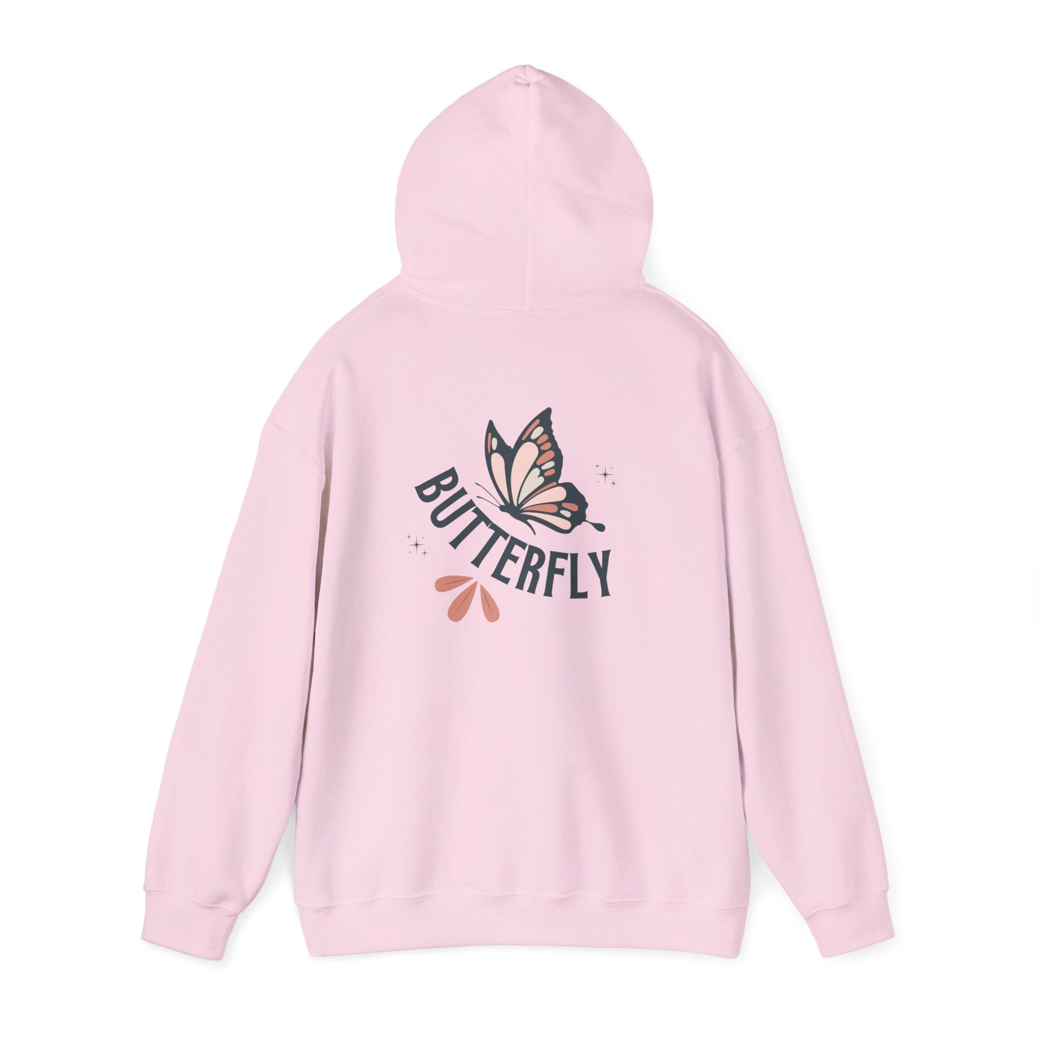 Butterfly Hoodie — Floral Pink Butterfly Graphic Pullover