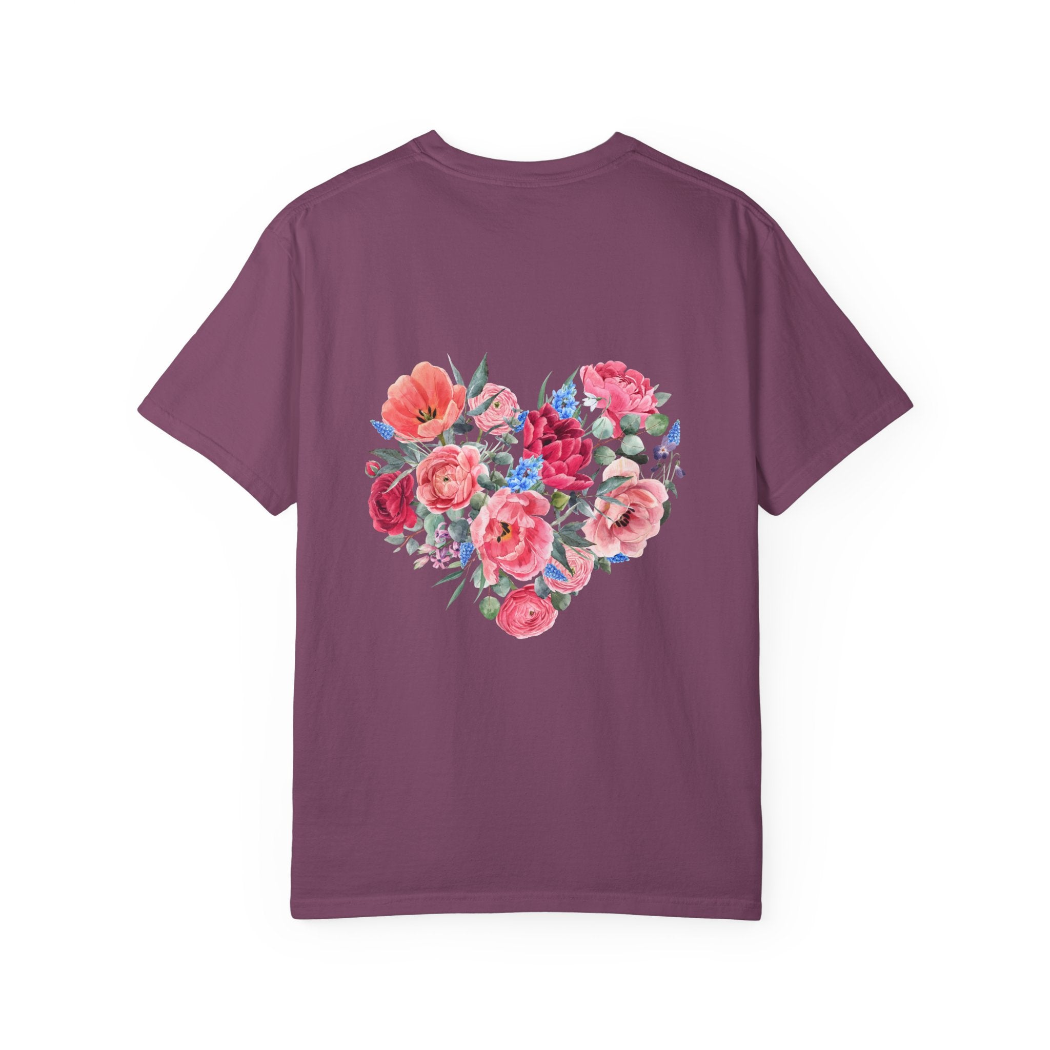 Floral Heart T-Shirt – Watercolor Rose Heart Graphic Tee (Valentine’s Day, Mother's Day)