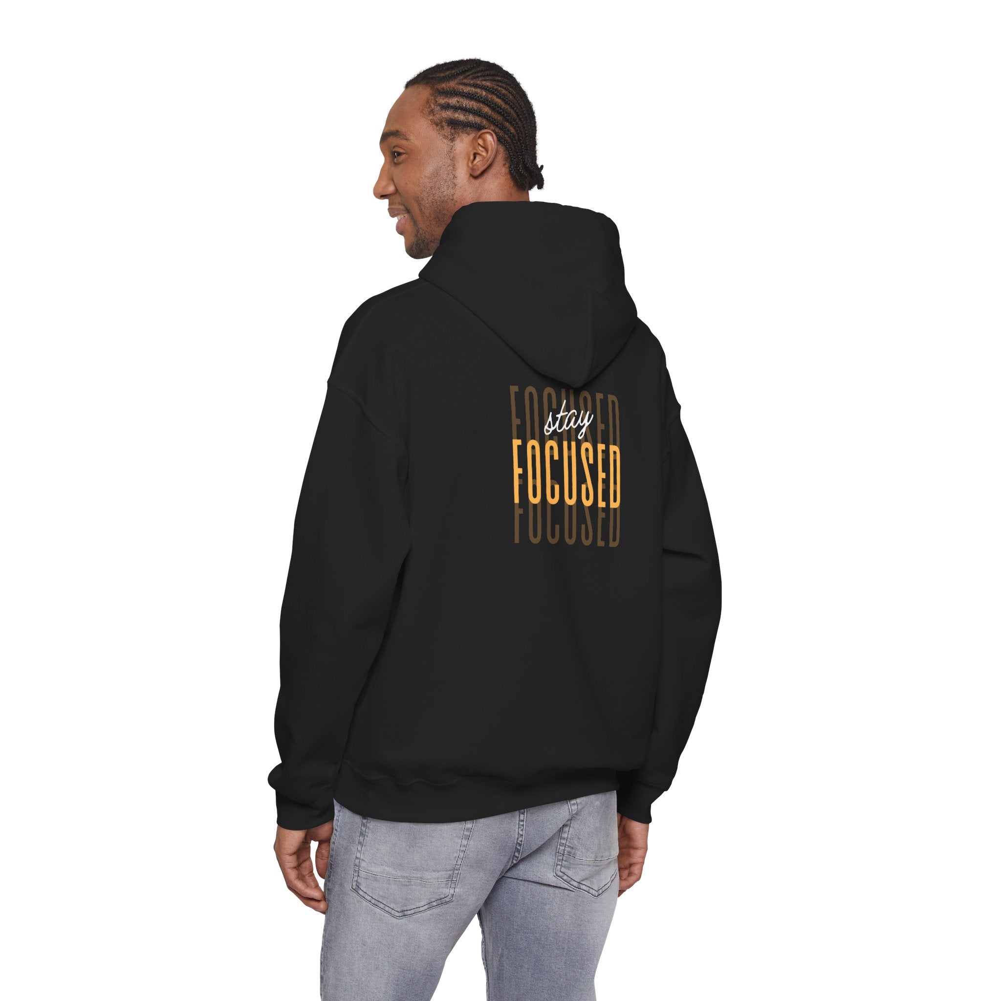 Stay Focused Hoodie — Motivational Graphic Hooded Sweatshirt
