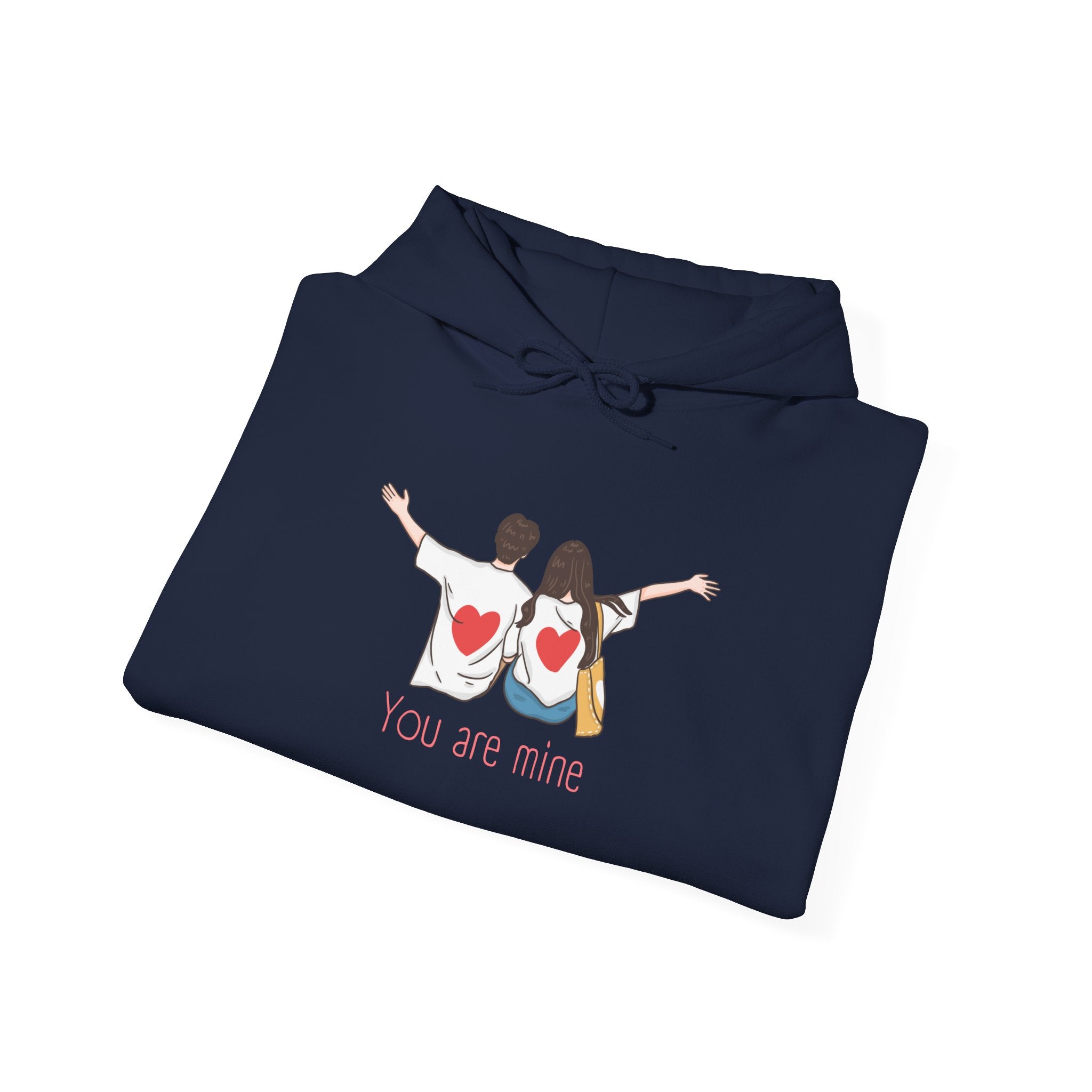 Cute Couples Hoodie — "You Are Mine" Matching Heart Back Design