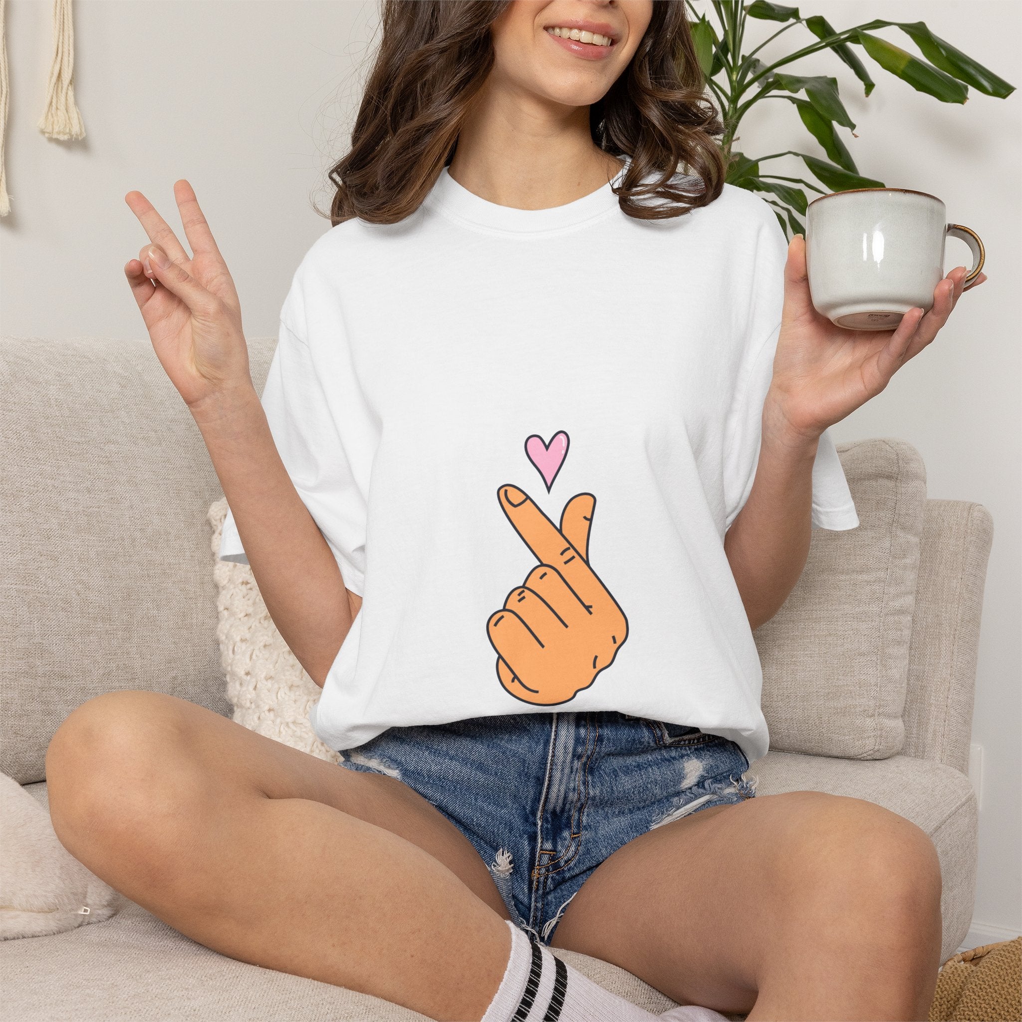 You're In My Heart T-Shirt — Korean Finger Heart Graphic Tee