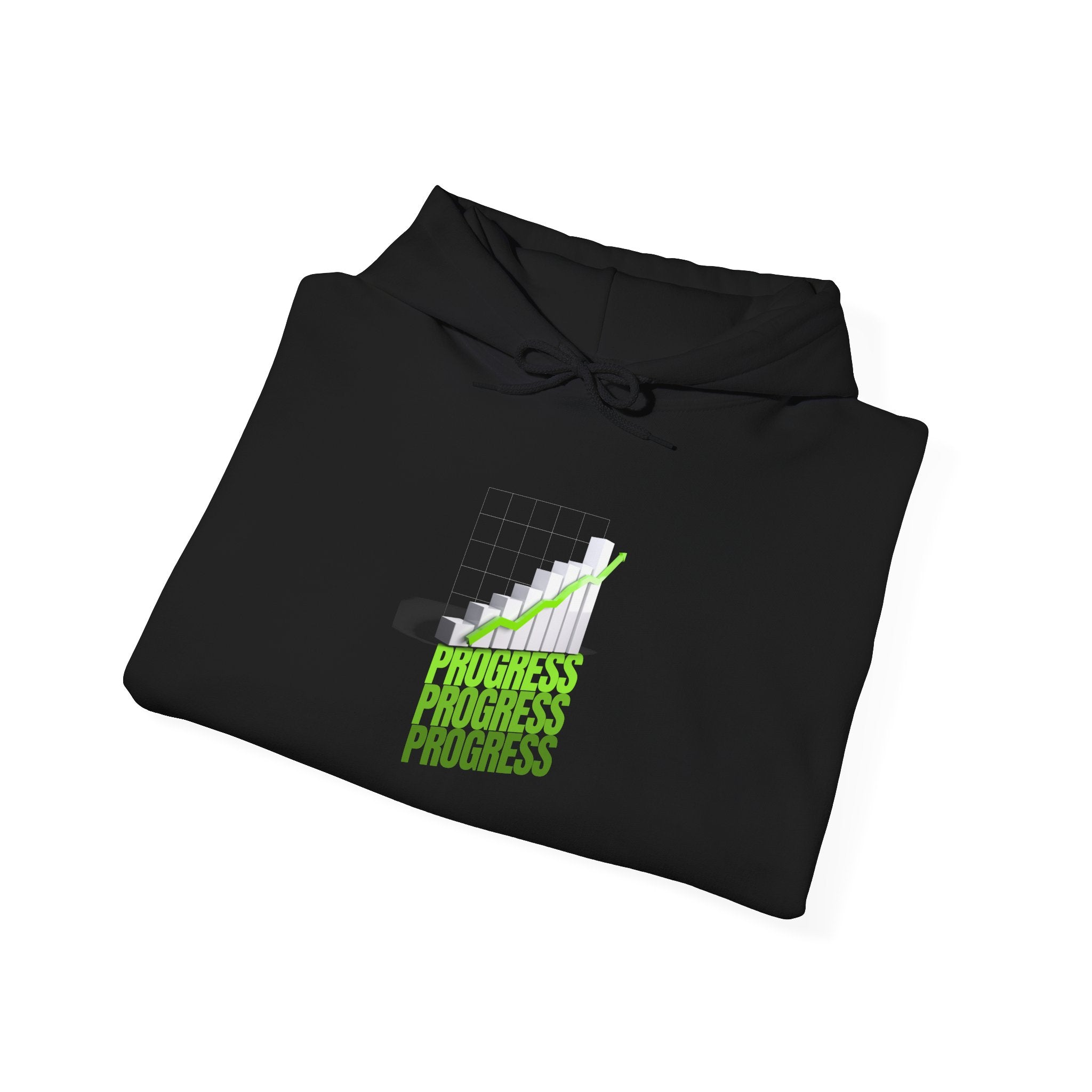 Progress Graphic Hoodie - Retro Staircase 'Progress' Text