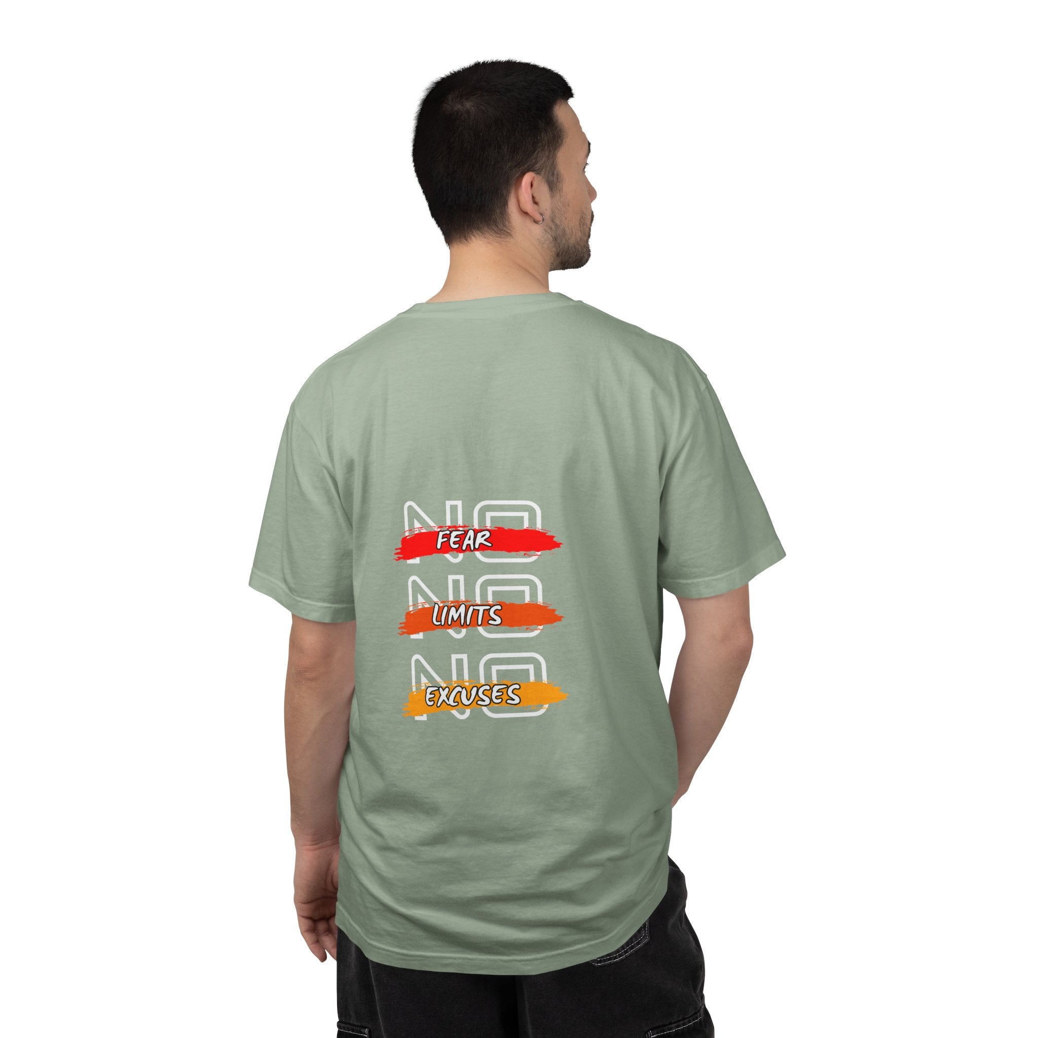 T-Shirt — "No Fear, No Limits, No Excuses" Motivational Graphic Tee