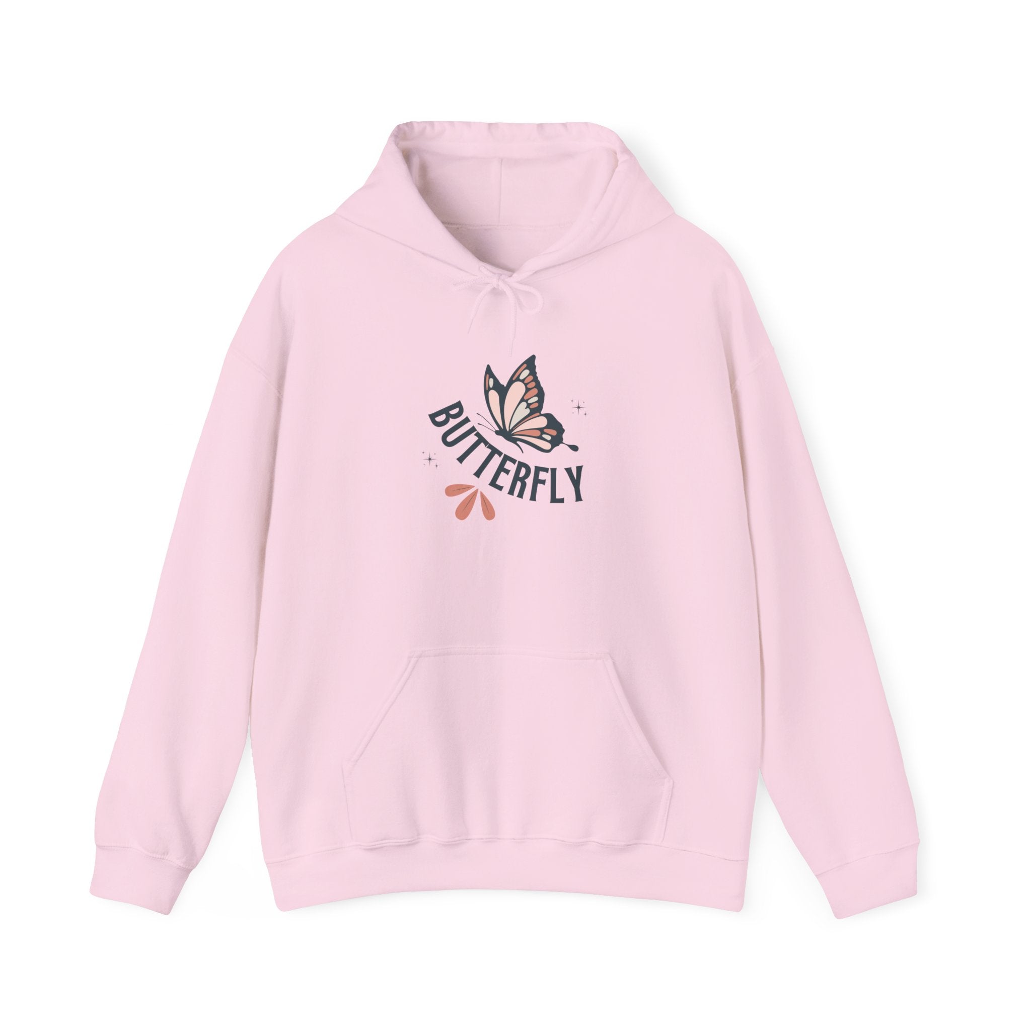 Butterfly Hoodie — Floral Pink Butterfly Graphic Pullover