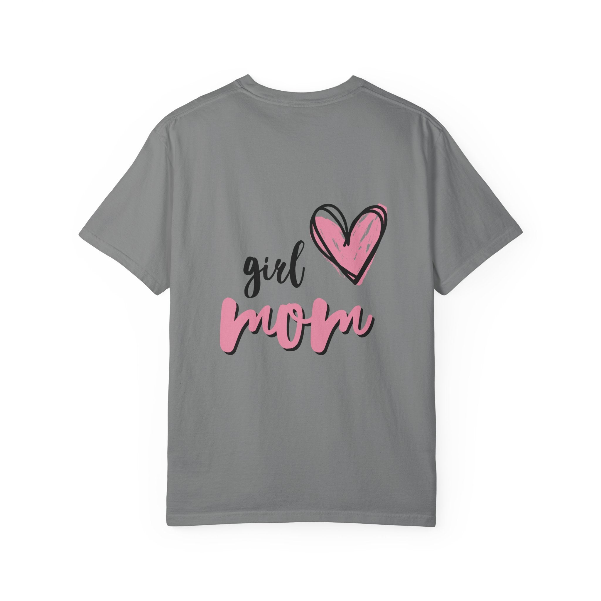 Girl Mom T-Shirt — Pink Heart Mom Shirt for New & Proud Mothers