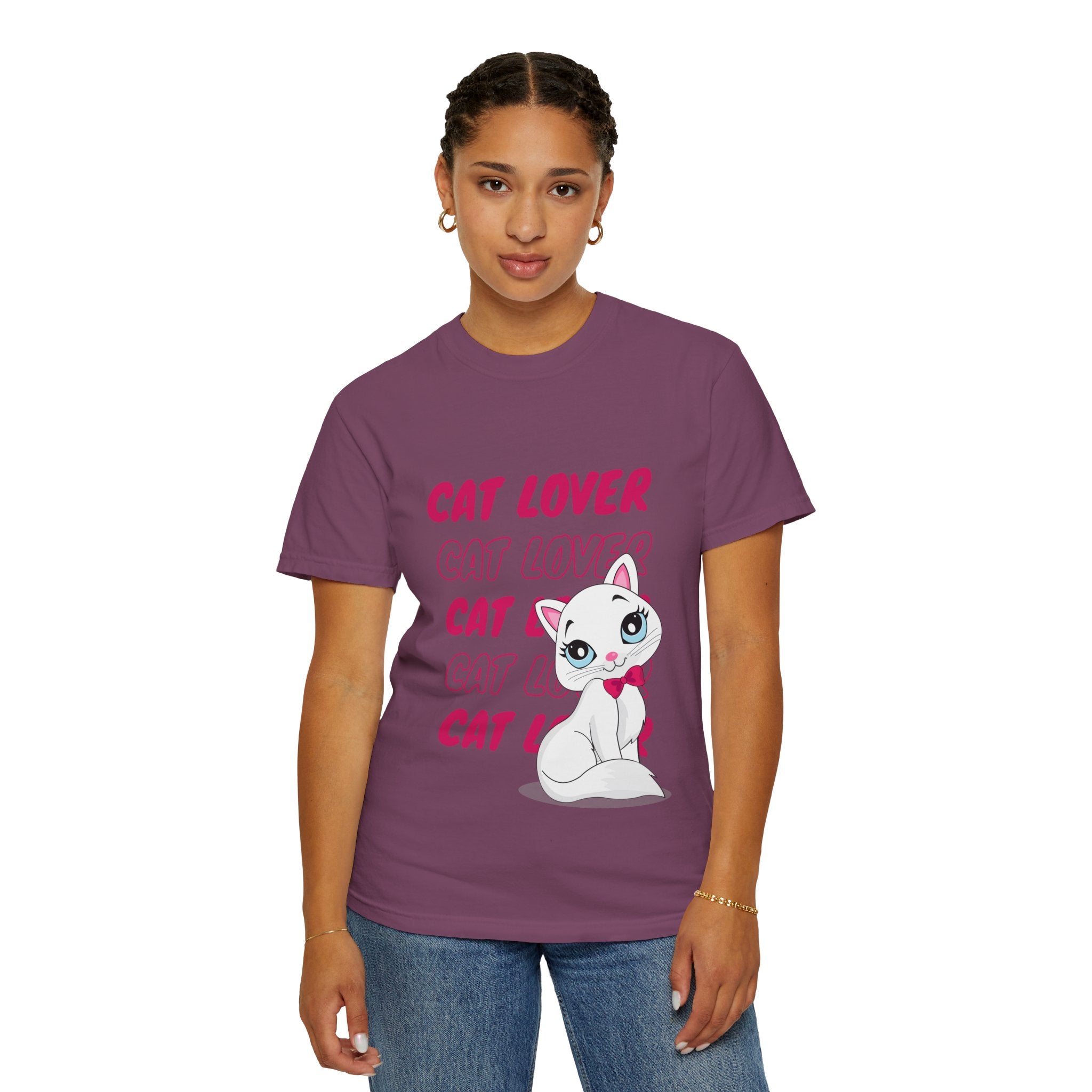 Cat Lover T-Shirt — Cute White Kitten Graphic Tee for Cat Moms & Fans