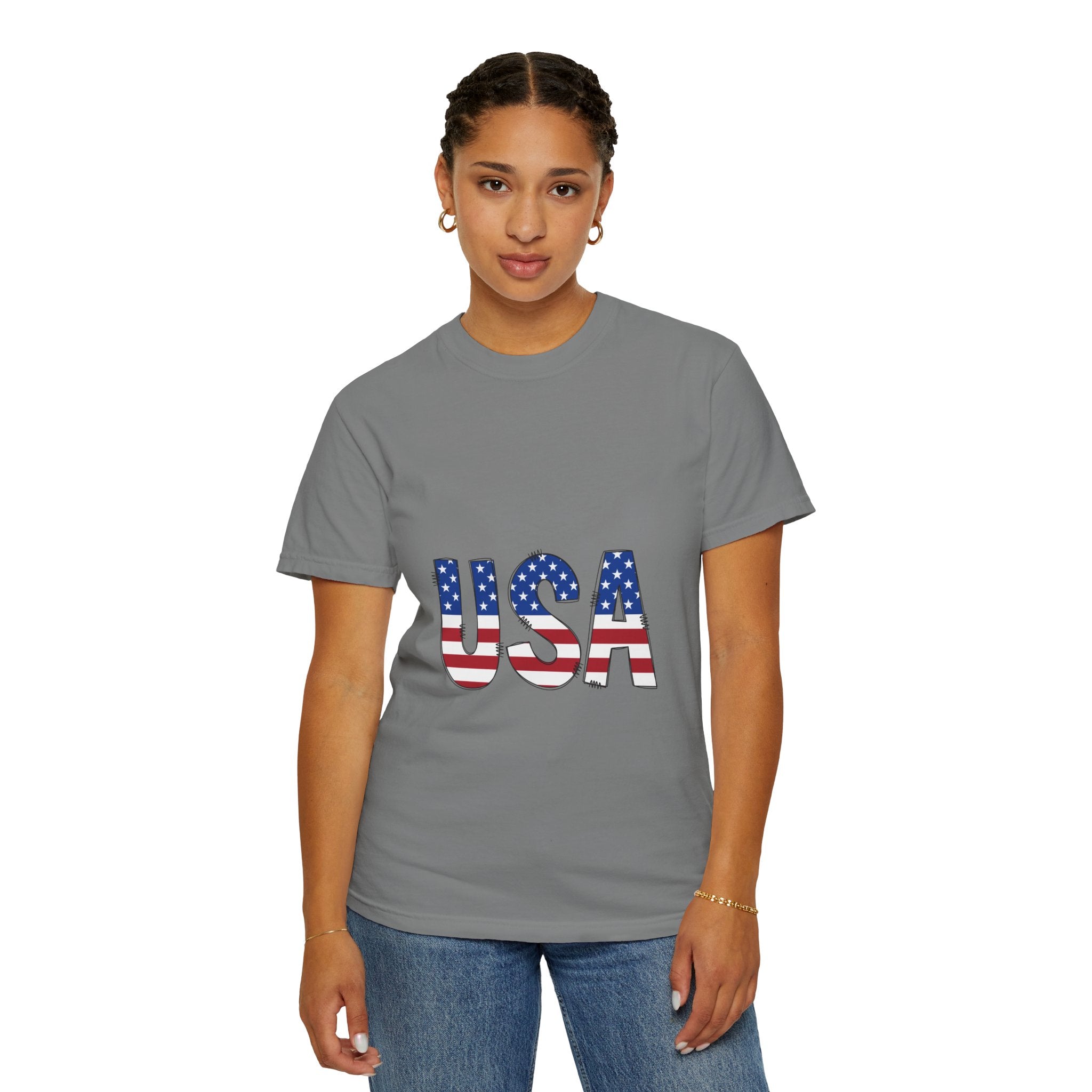 USA Flag Graphic T-Shirt — Patriotic Fourth of July Tee