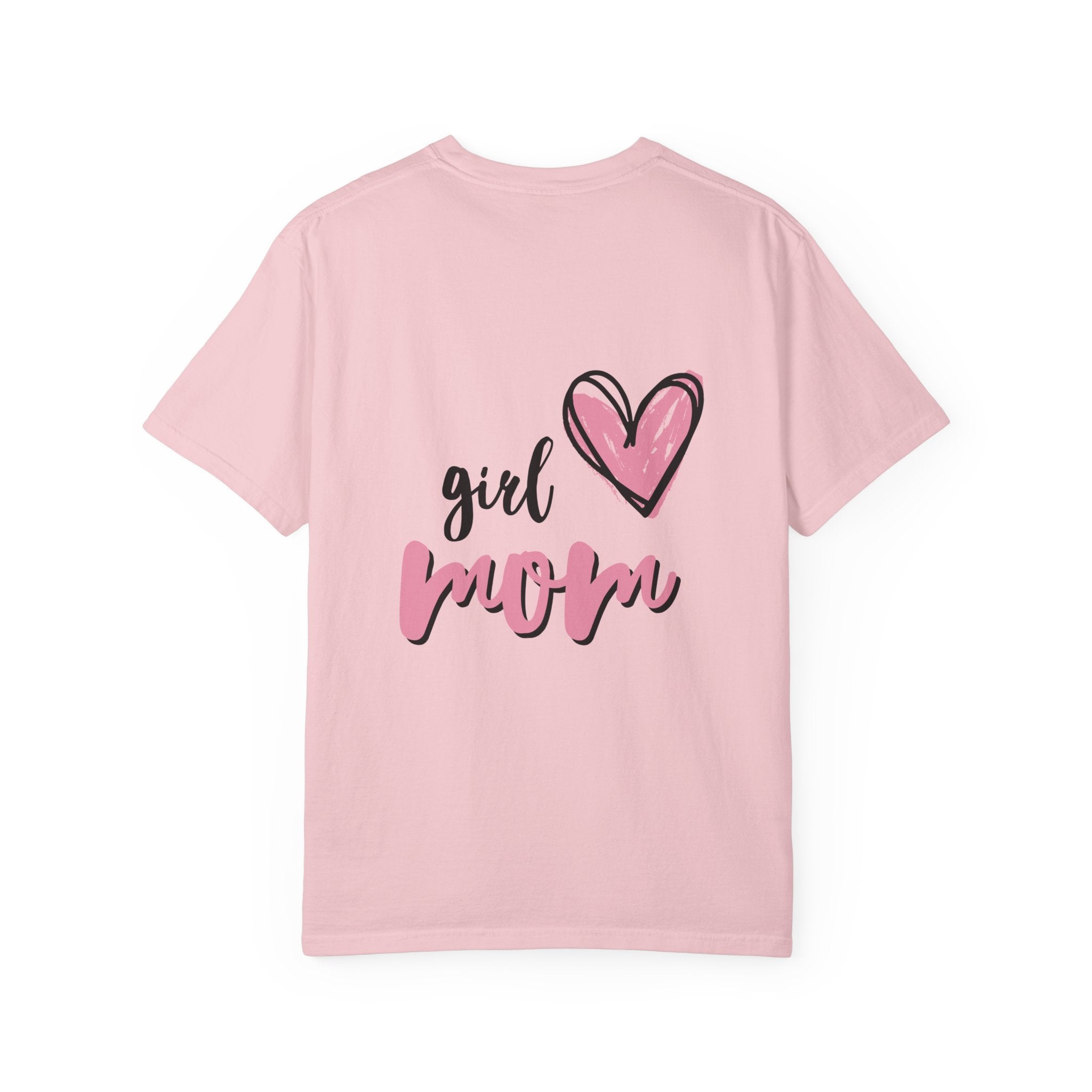 Girl Mom T-Shirt — Pink Heart Mom Shirt for New & Proud Mothers