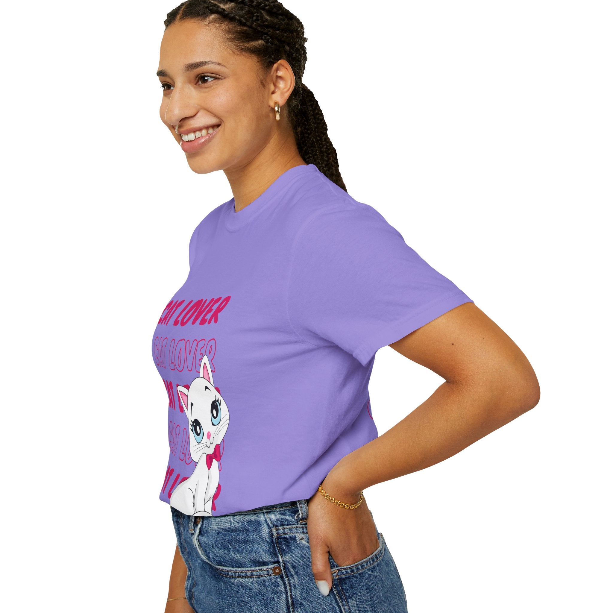 Cat Lover T-Shirt — Cute White Kitten Graphic Tee for Cat Moms & Fans