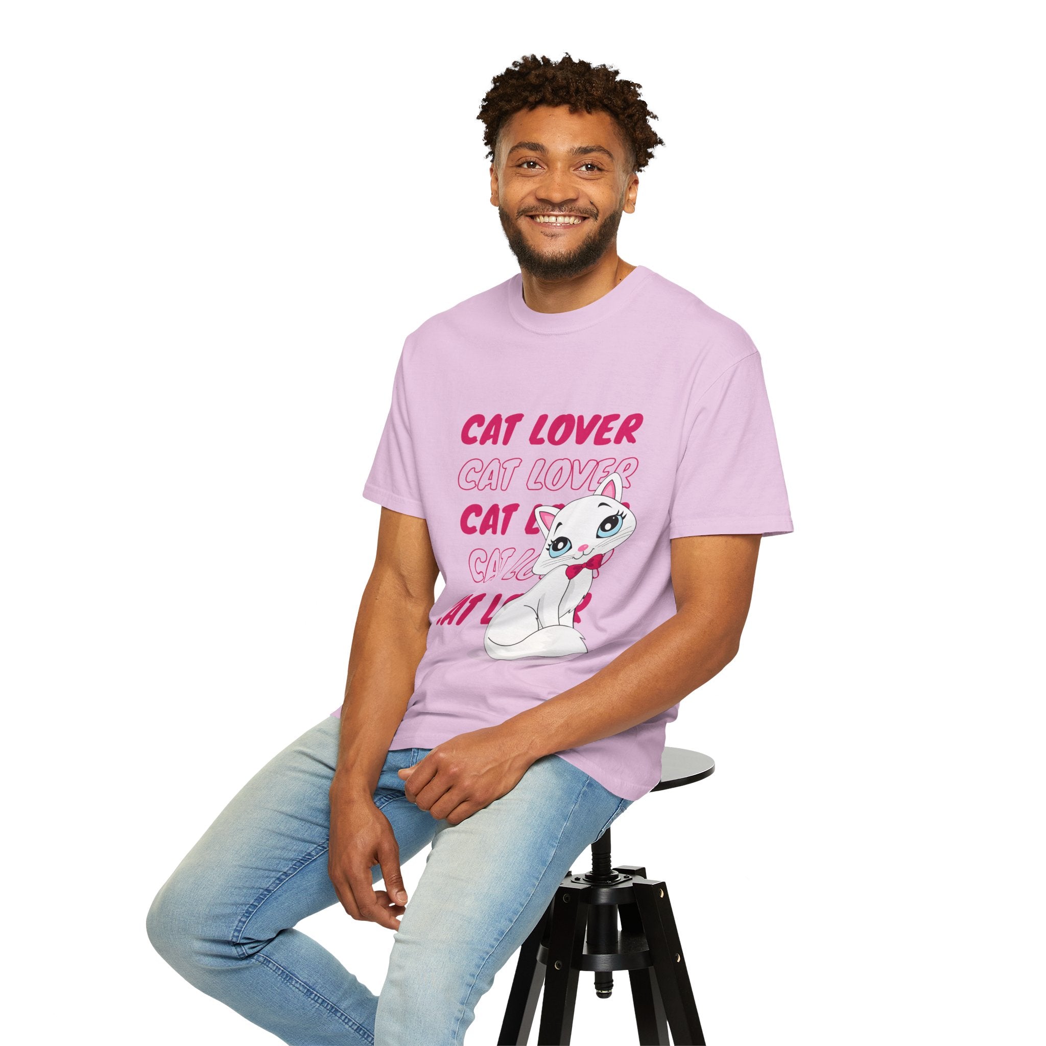 Cat Lover T-Shirt — Cute White Kitten Graphic Tee for Cat Moms & Fans