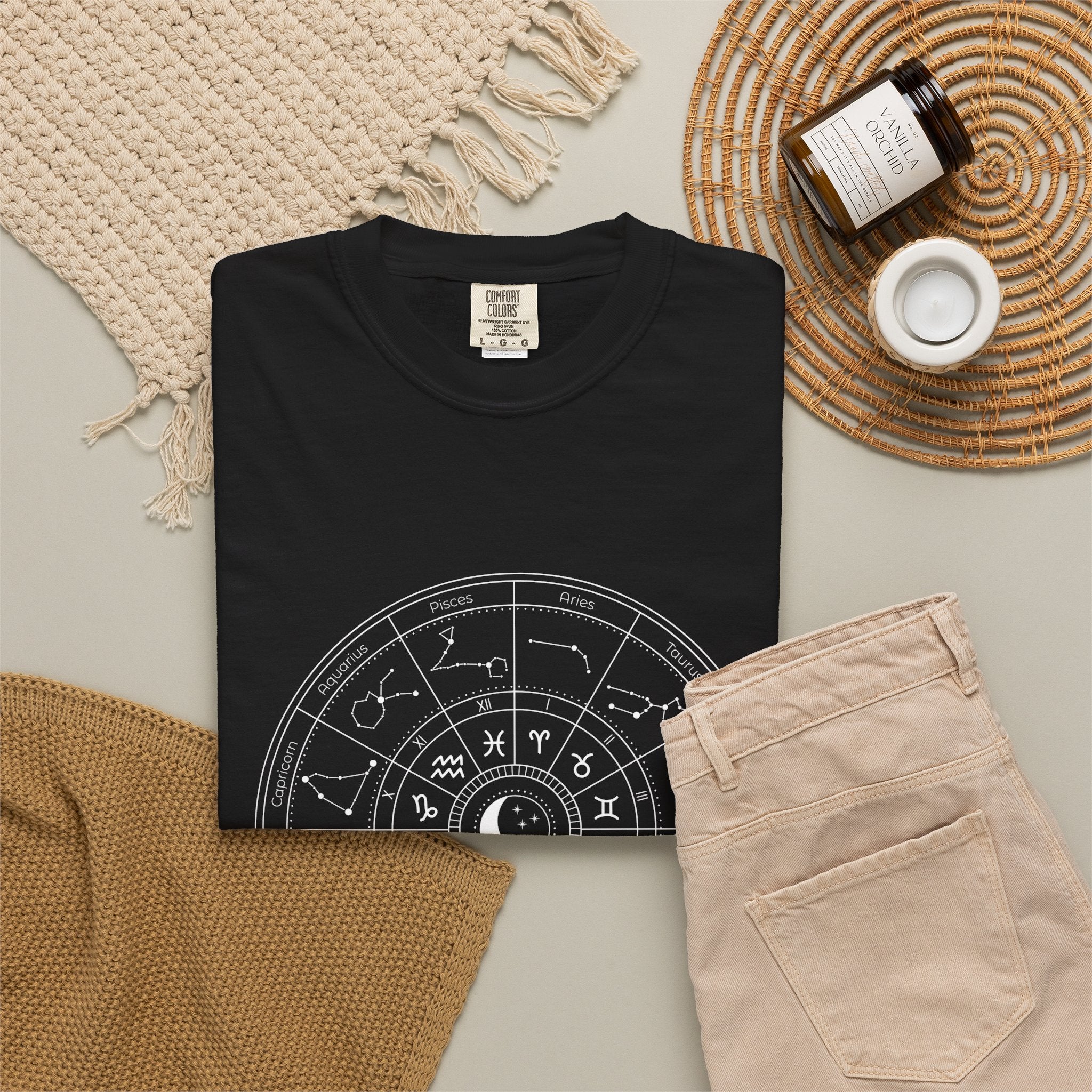 Zodiac Wheel T-Shirt — Astrological Moon & Signs Graphic Tee
