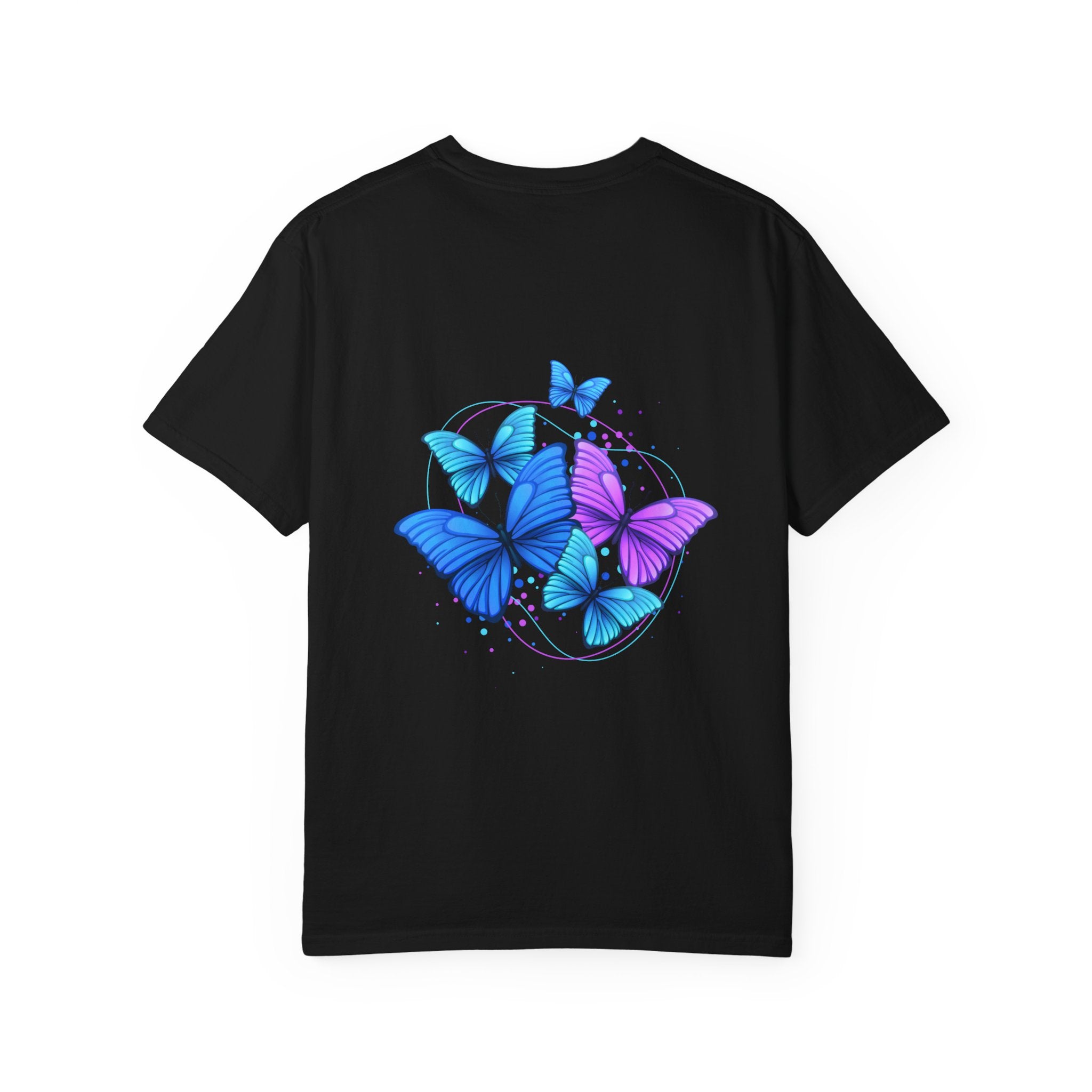 Butterfly Cluster T‑Shirt — Blue & Purple Wings Graphic Tee