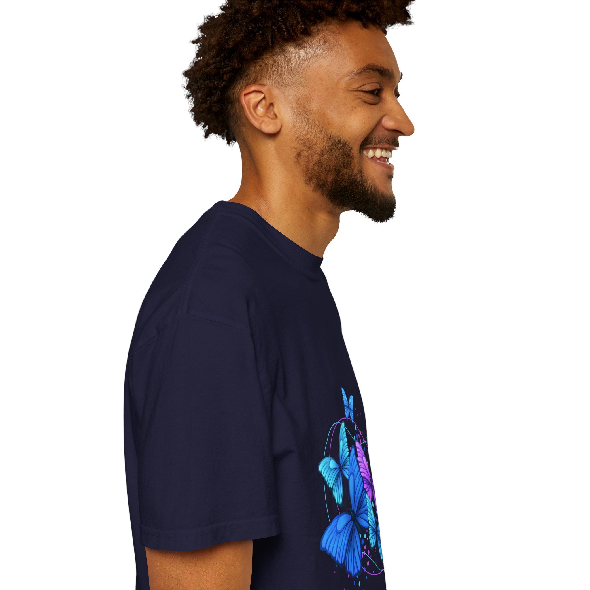Butterfly Cluster T‑Shirt — Blue & Purple Wings Graphic Tee