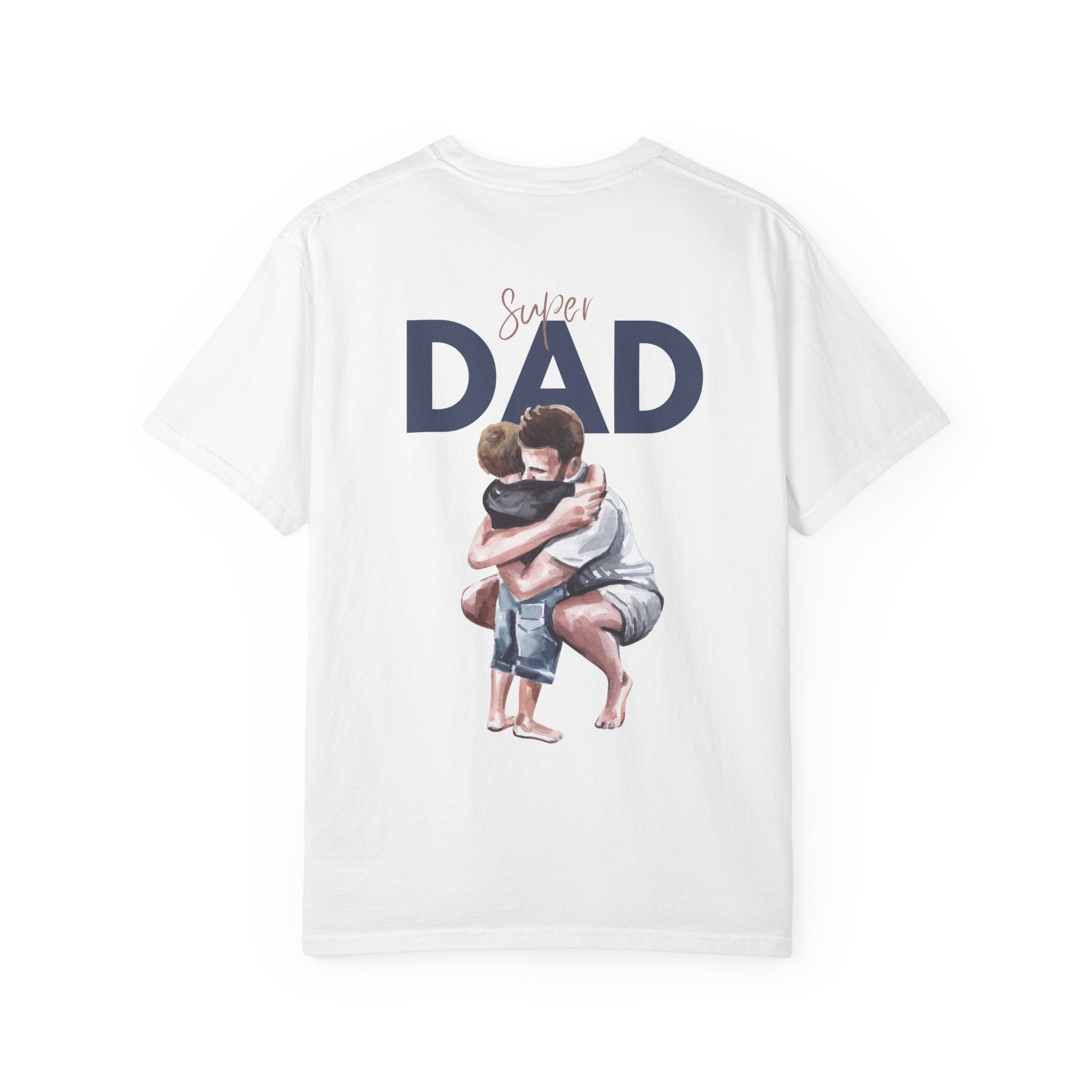 Father & Son Hug T-Shirt — Super Dad Graphic Tee for Father's Day