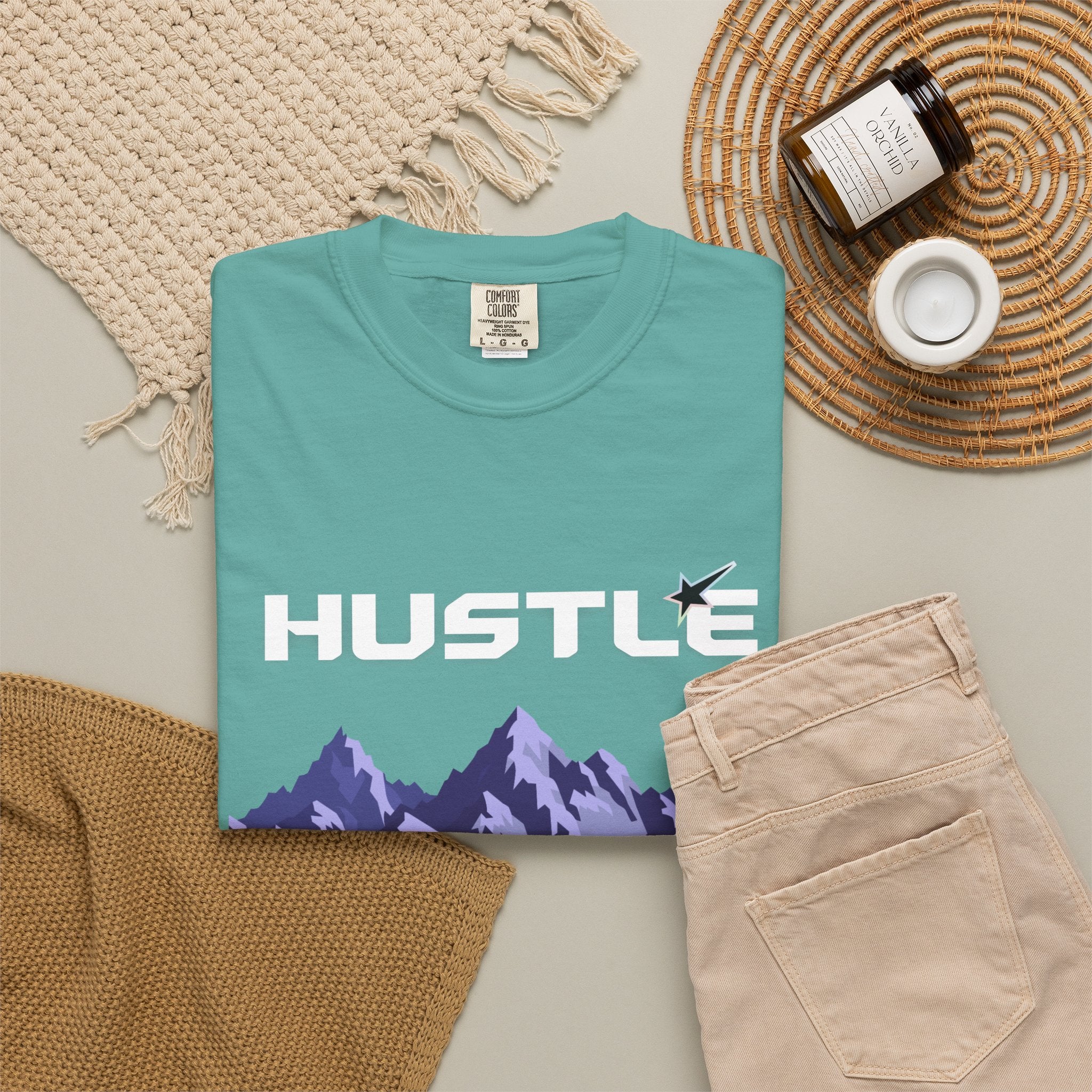 Hustle Mountain T-Shirt — Adventure Motivational Graphic Tee