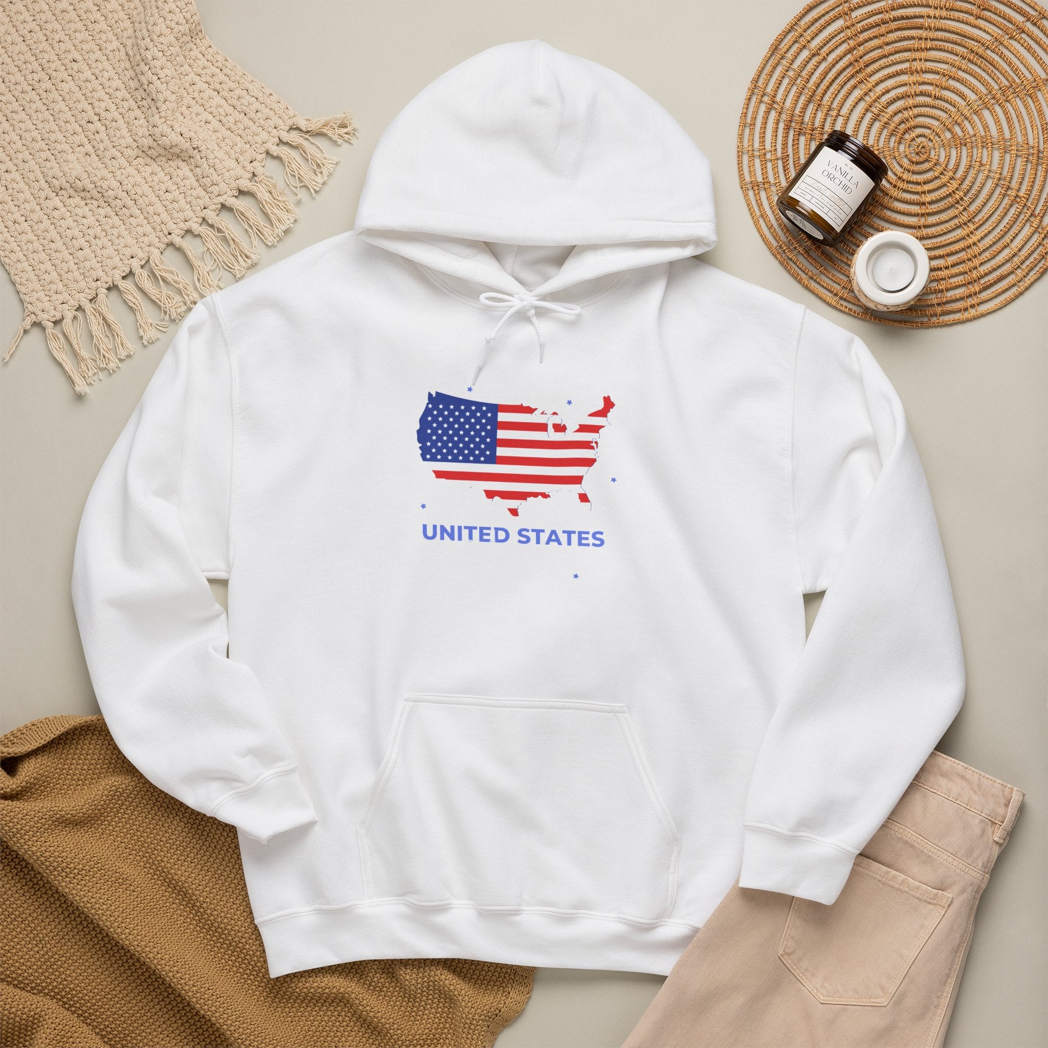United States Flag Map Hoodie - Patriotic USA Map Sweatshirt