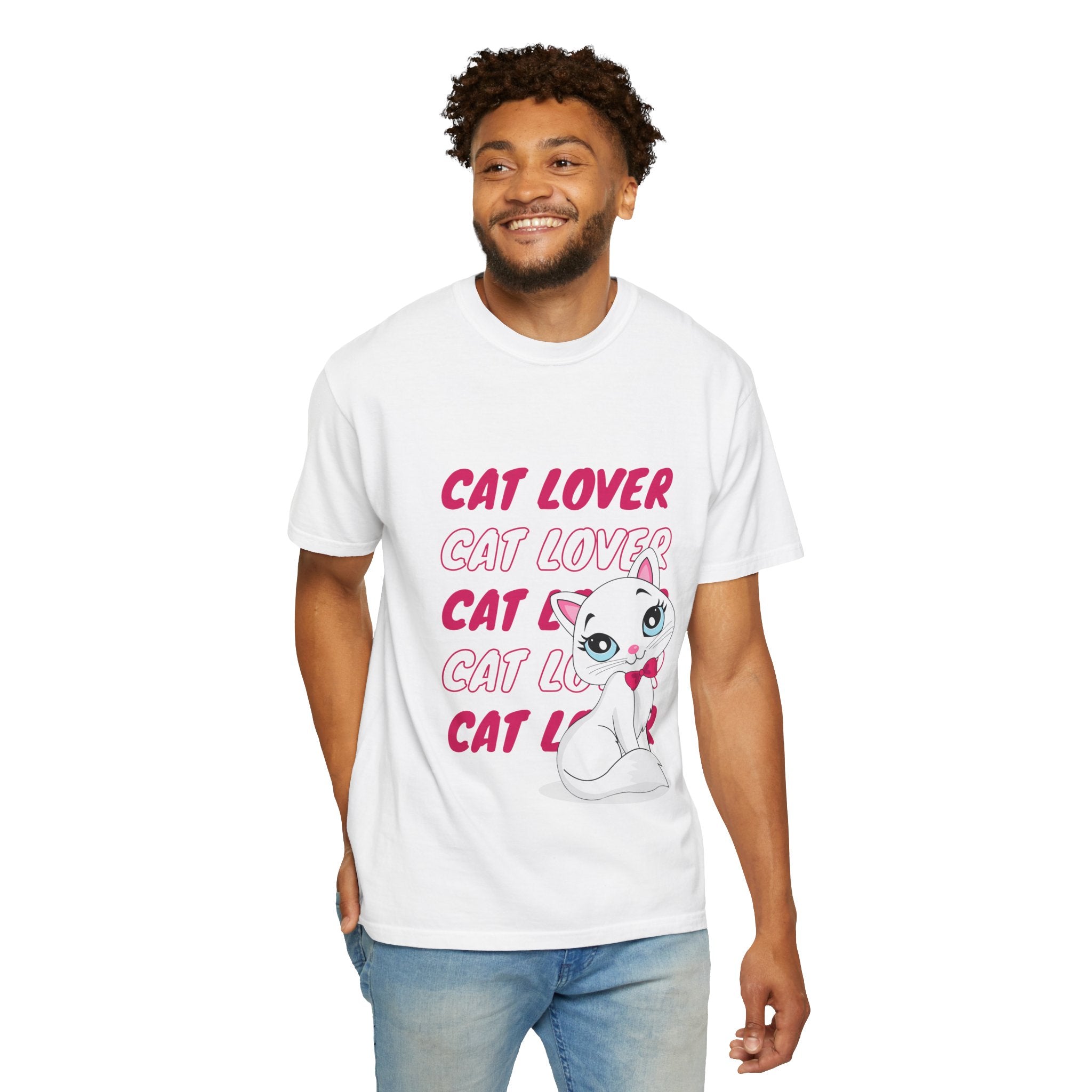 Cat Lover T-Shirt — Cute White Kitten Graphic Tee for Cat Moms & Fans