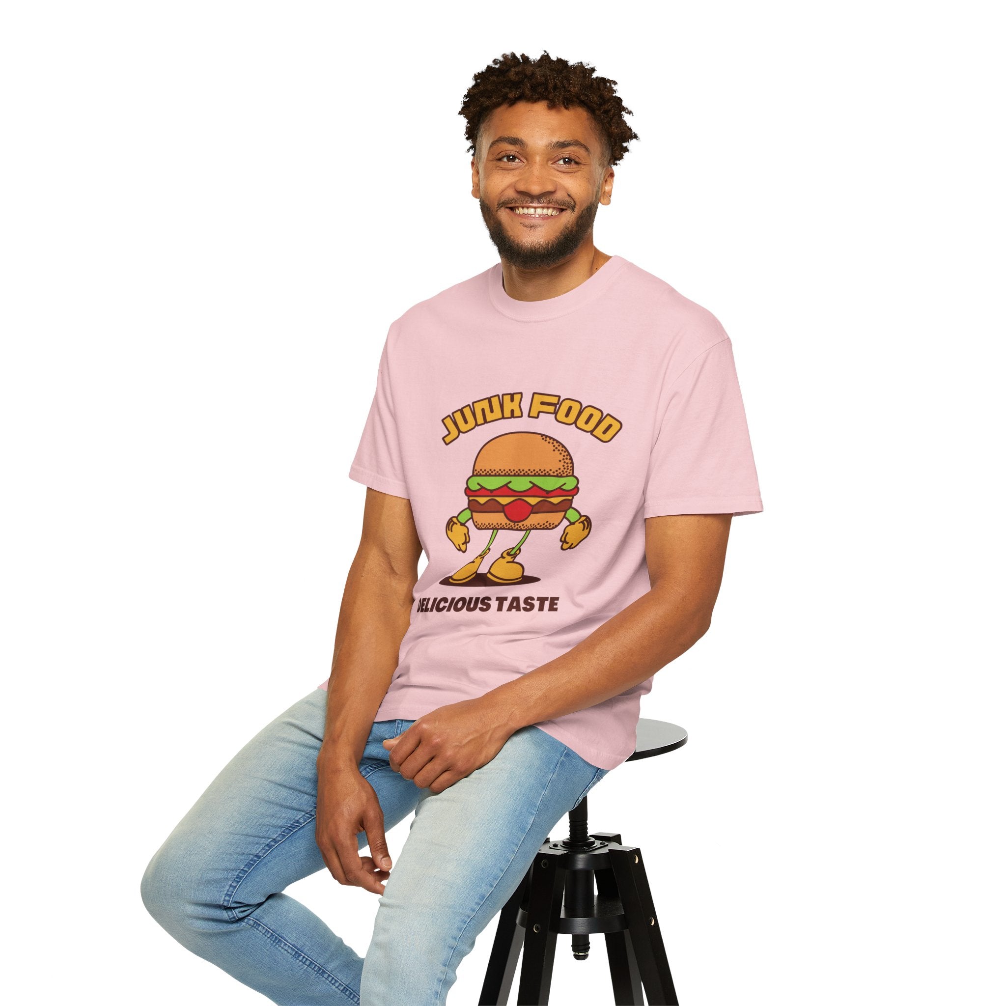 Junk Food Burger T-Shirt — Cute Retro ‘Delicious Taste’ Graphic Tee