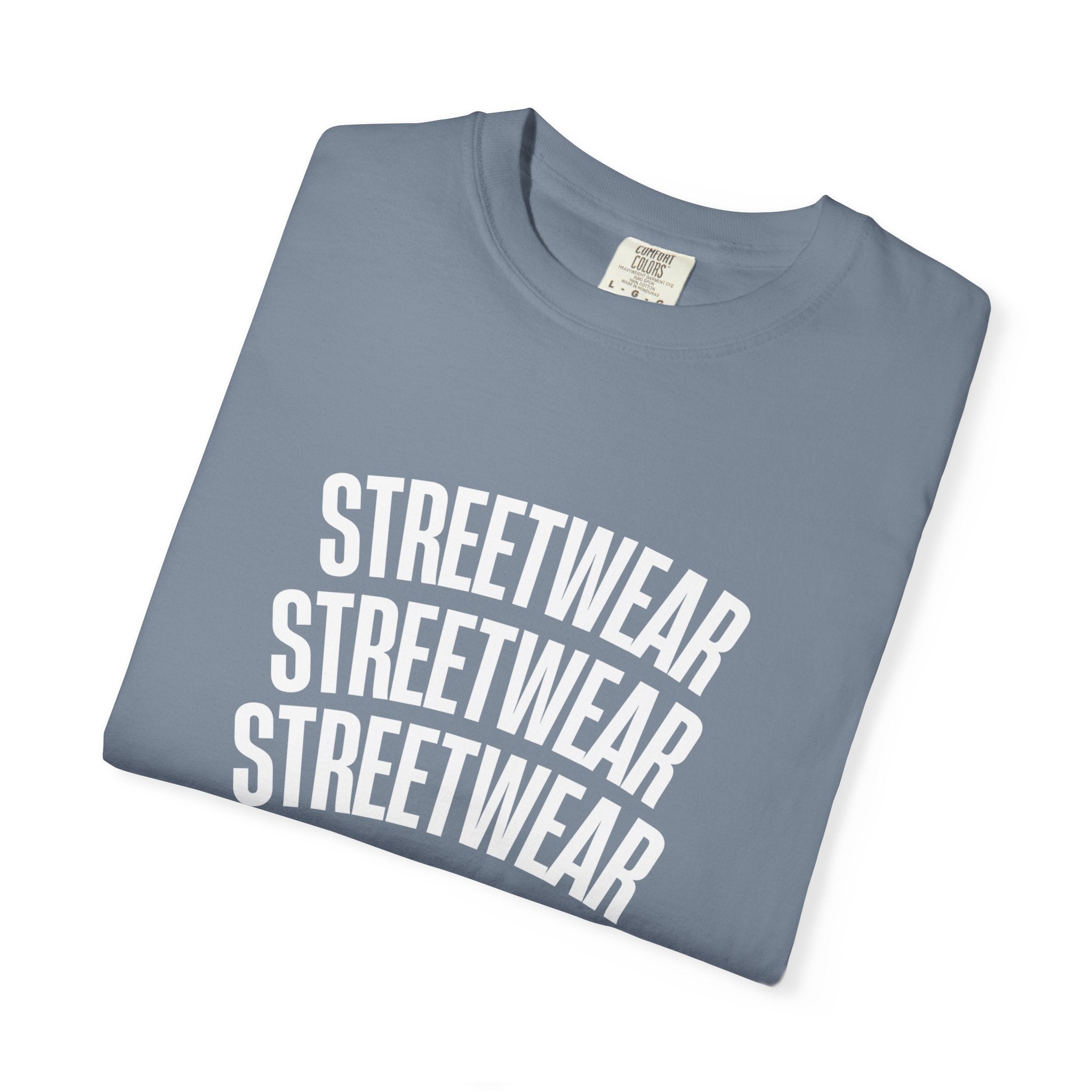 Streetwear Panther T‑Shirt — Graphic Garment-Dyed Tee with 'STREETWEAR' Text & Barcode