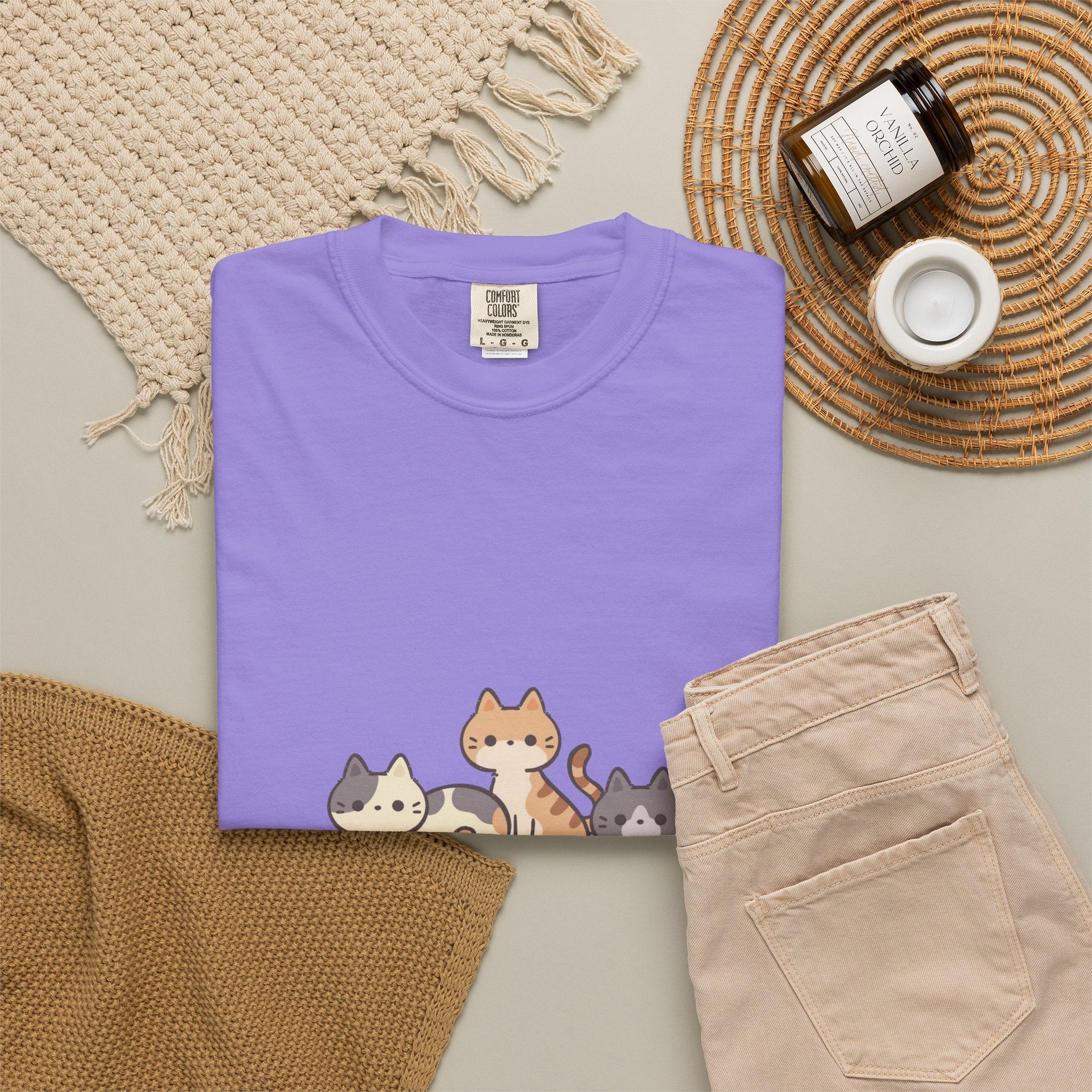 Pet Lover T-Shirt — "Life is More Colorful if You Have a Pet" Cute Cat Illustration