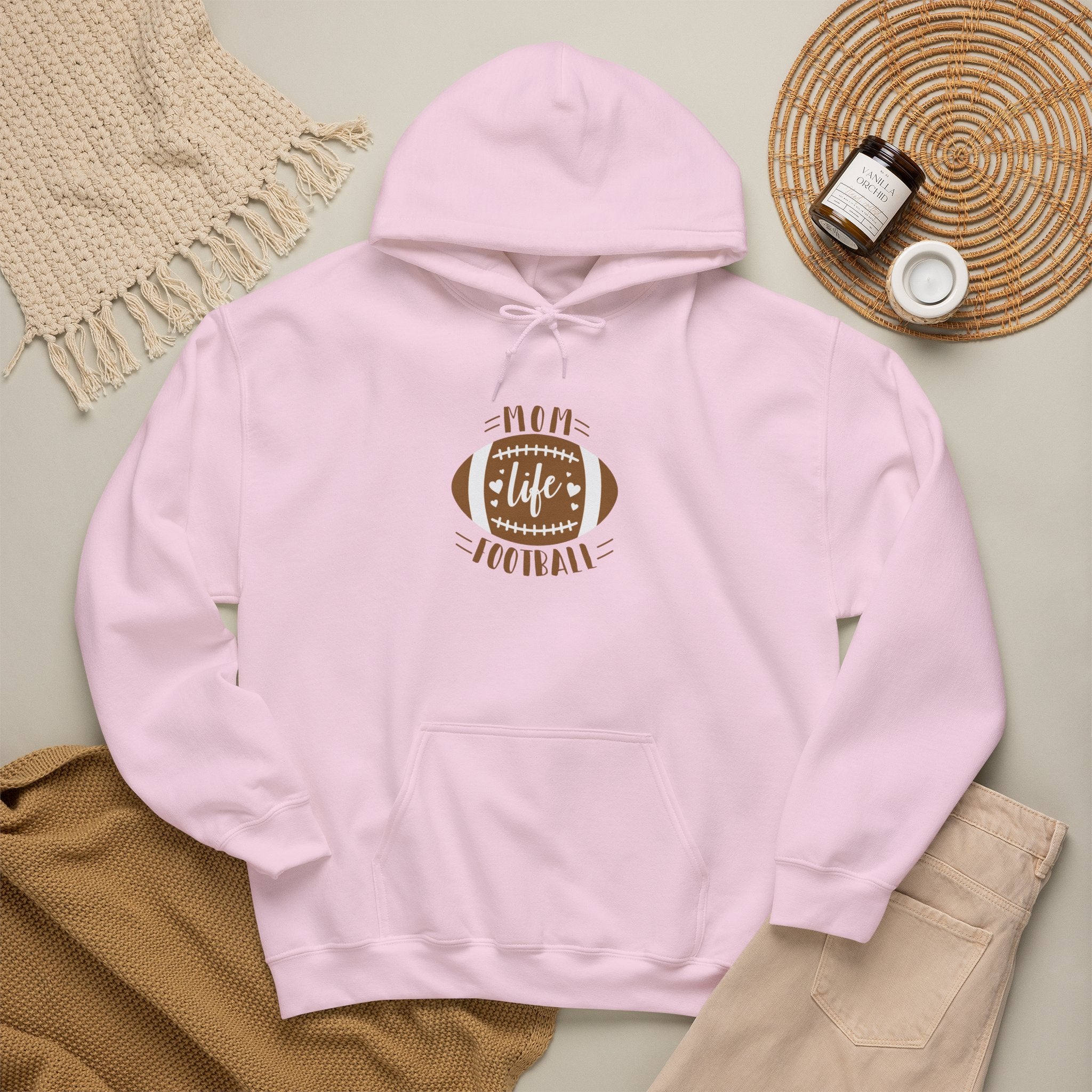 Football Mom Hoodie - "Mom Life Football" Pullover for Game Day