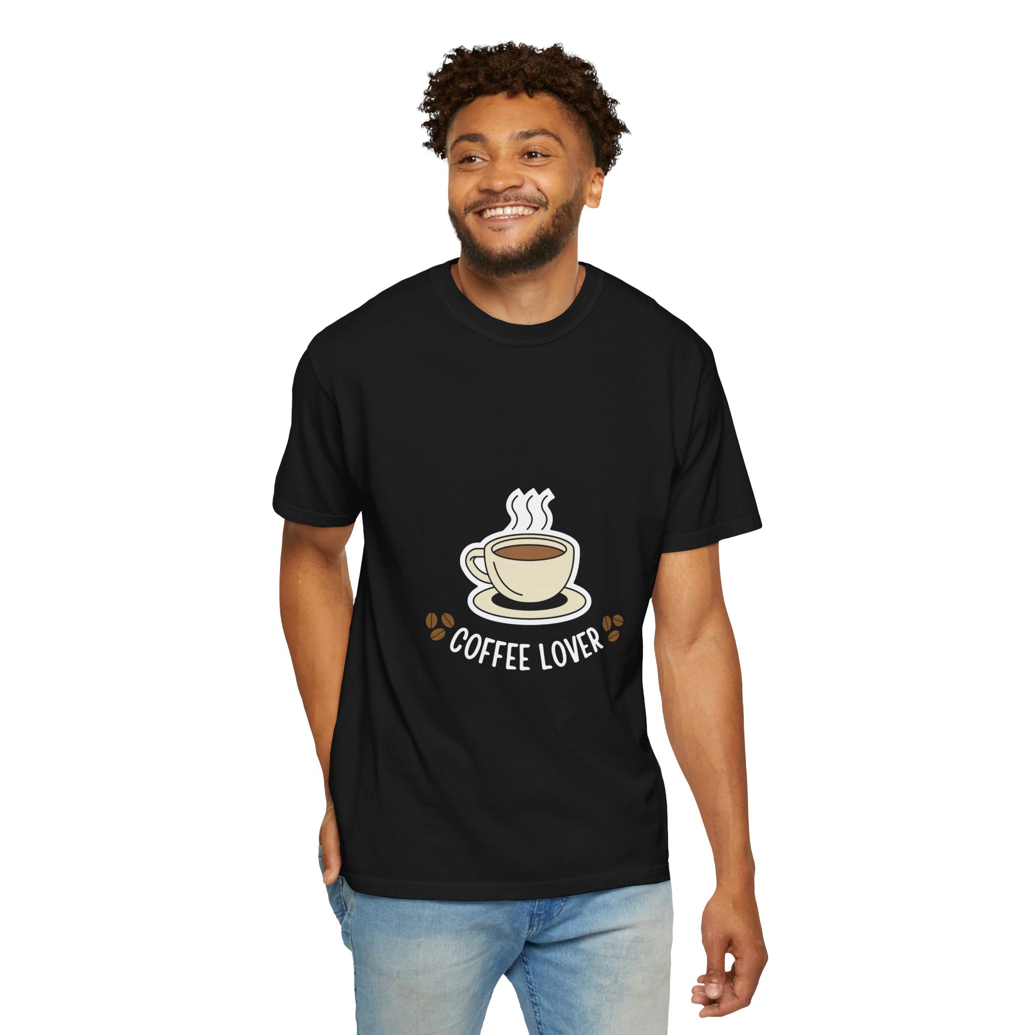 Coffee Lover T-Shirt — Cute Steaming Cup Graphic Tee for Coffee Fans