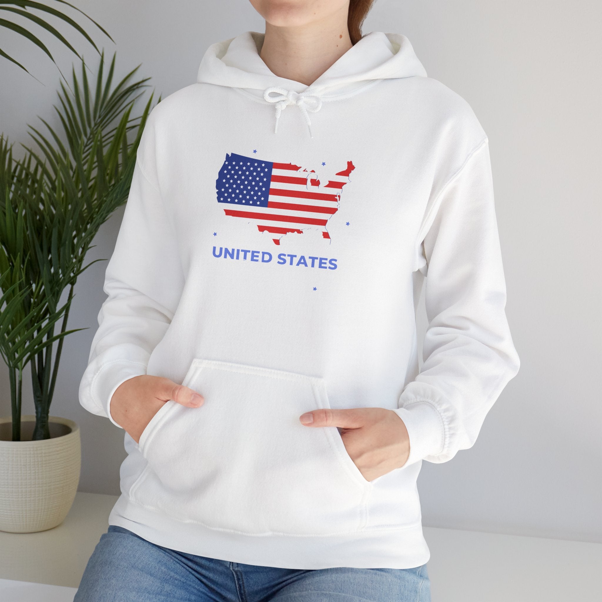 United States Flag Map Hoodie - Patriotic USA Map Sweatshirt