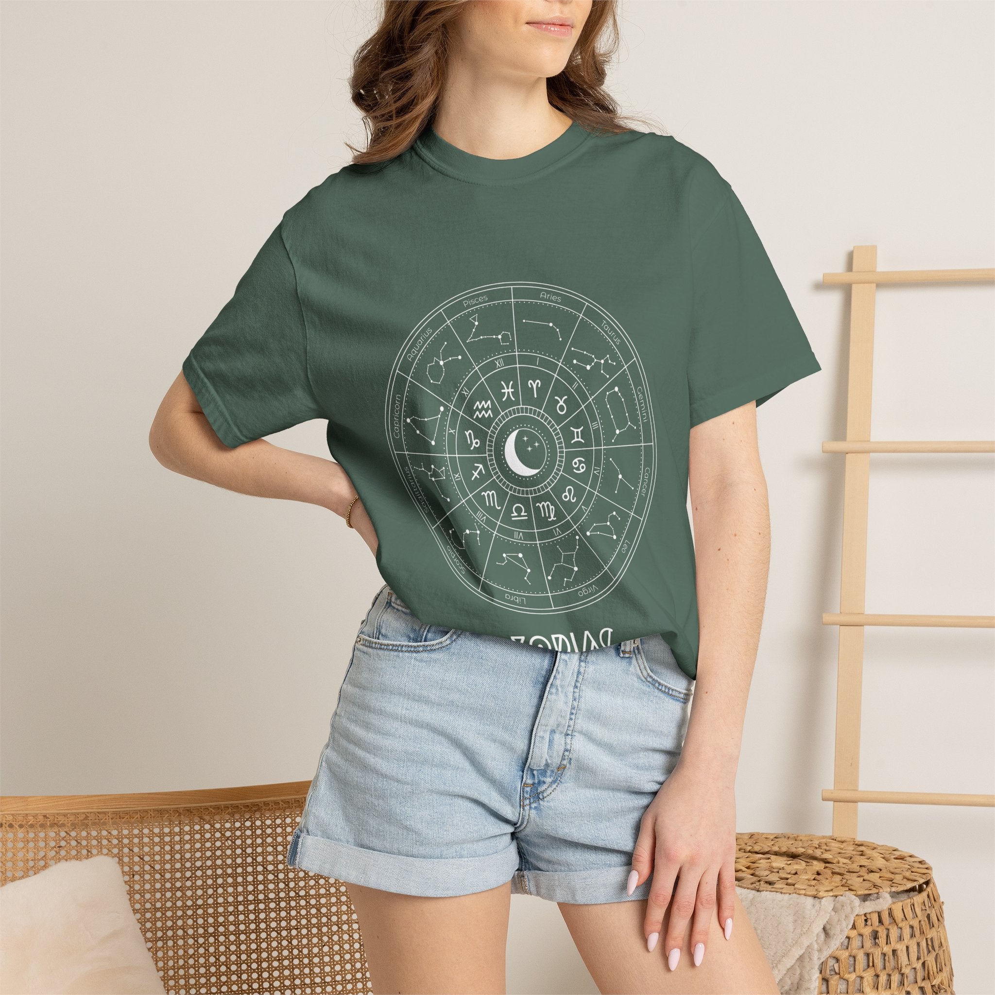 Zodiac Wheel T-Shirt — Astrological Moon & Signs Graphic Tee
