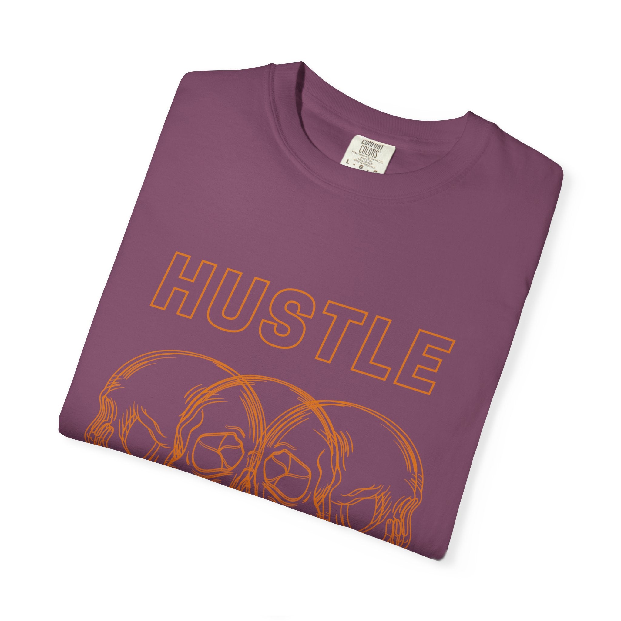 Hustle Skullture Tee — Vintage Skull Graphic T-Shirt for Streetwear & Edgy Style