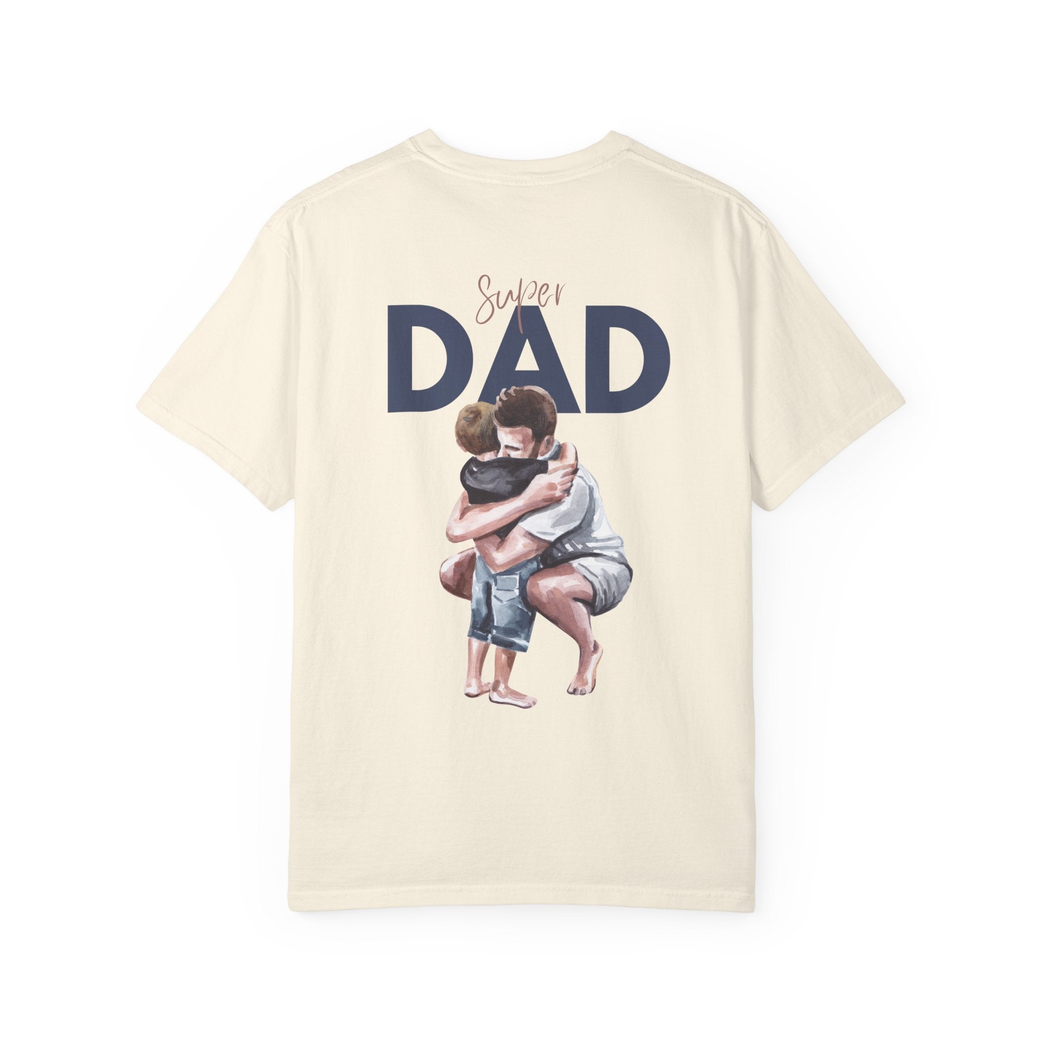 Father & Son Hug T-Shirt — Super Dad Graphic Tee for Father's Day