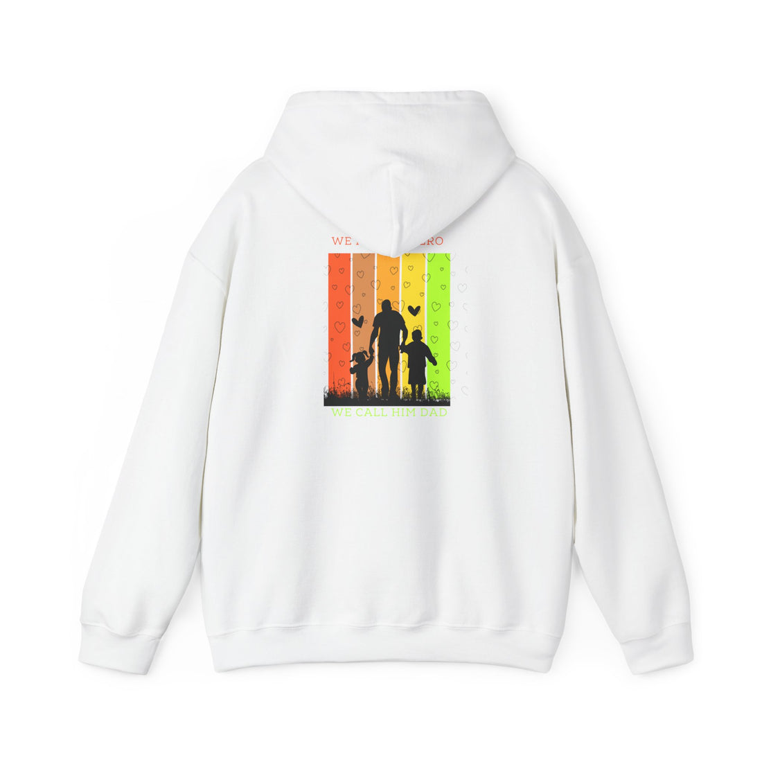 Father and Kids Retro Sunset Hoodie — Dad and Children Silhouette Sweatshirt