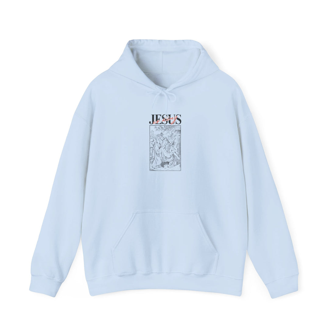 Jesus Vintage Illustration Hoodie — Retro Religious Graphic Pullover