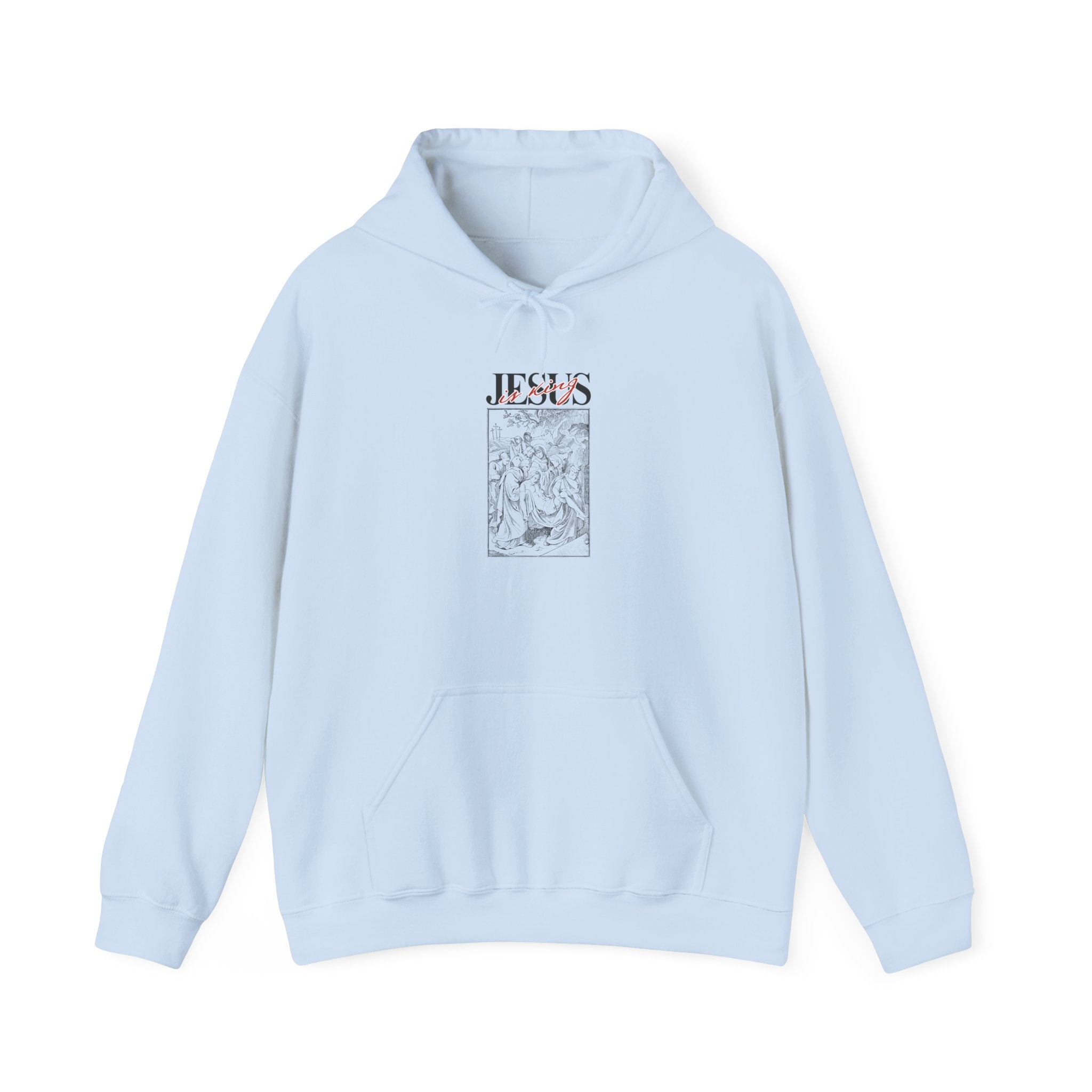 Jesus Vintage Illustration Hoodie — Retro Religious Graphic Pullover