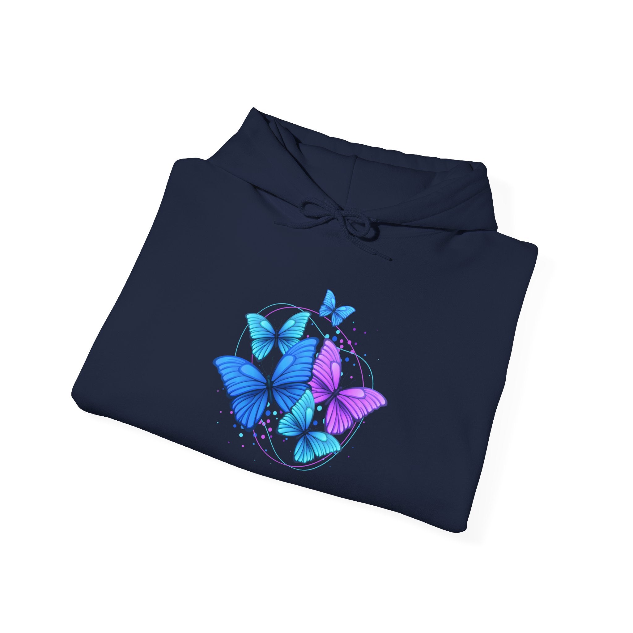 Butterfly Cluster Hoodie – Blue & Purple Butterfly Graphic Sweatshirt