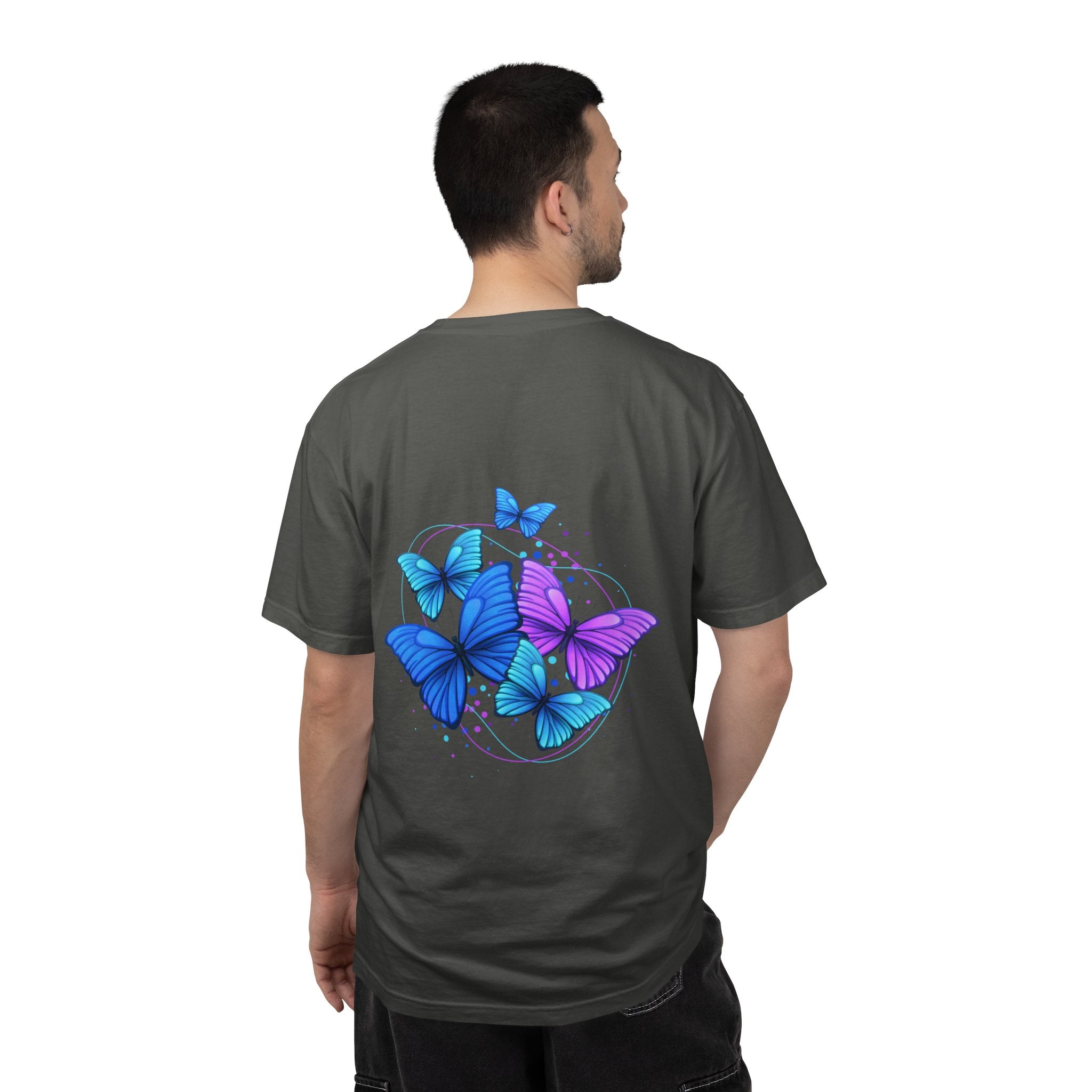 Butterfly Cluster T‑Shirt — Blue & Purple Wings Graphic Tee