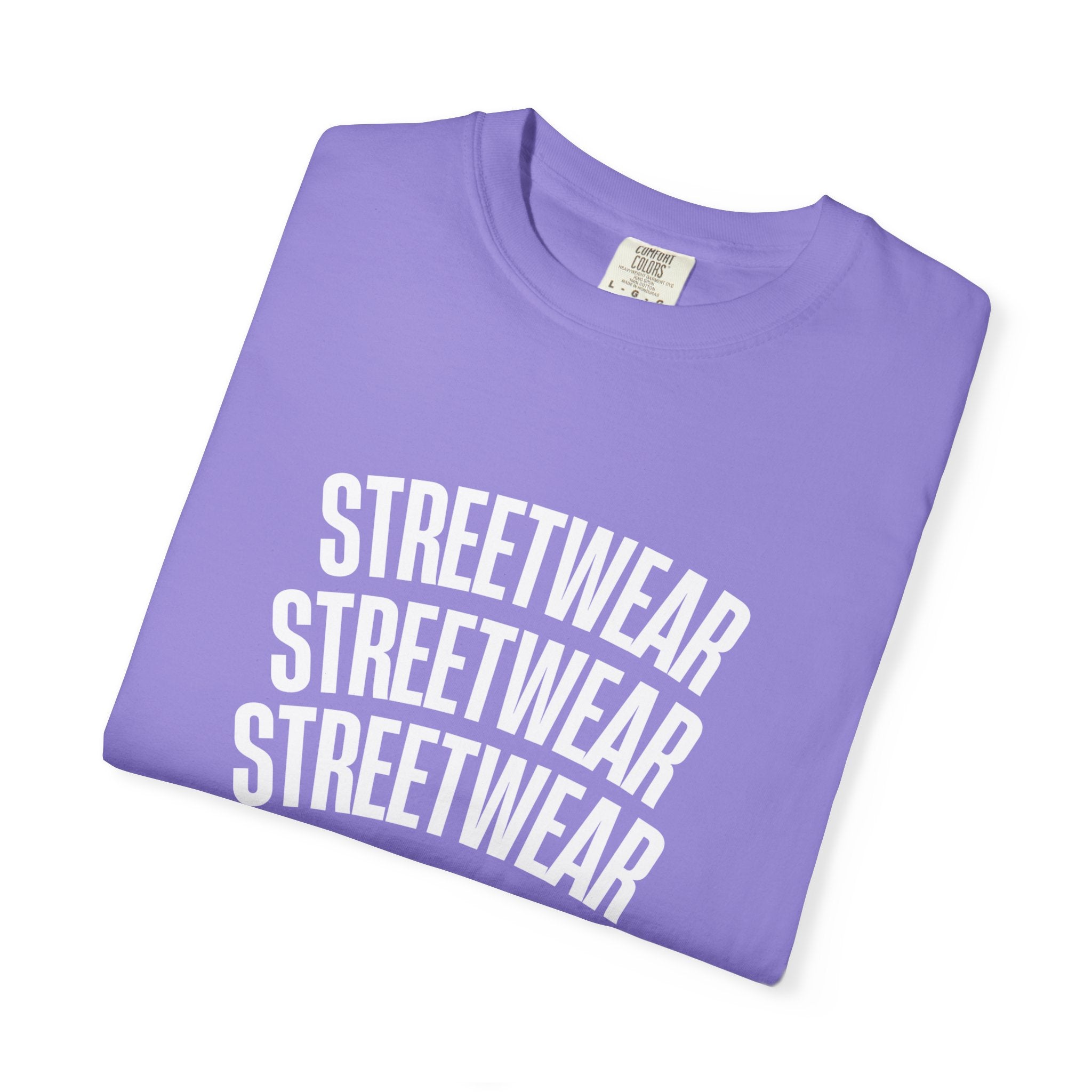Streetwear Panther T‑Shirt — Graphic Garment-Dyed Tee with 'STREETWEAR' Text & Barcode