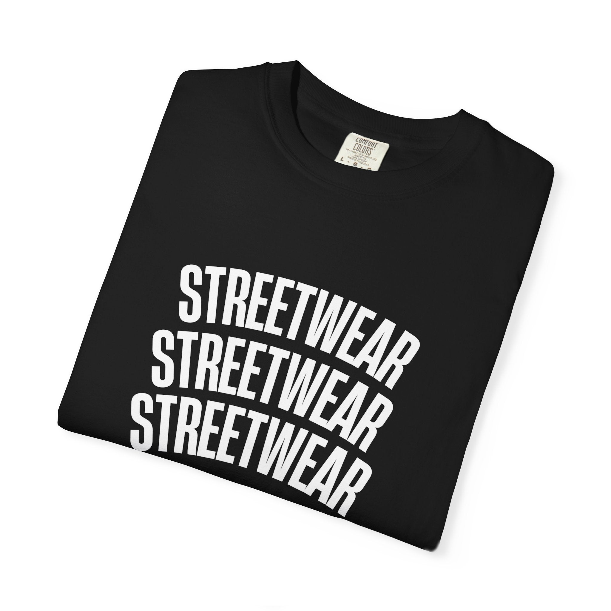 Streetwear Panther T‑Shirt — Graphic Garment-Dyed Tee with 'STREETWEAR' Text & Barcode
