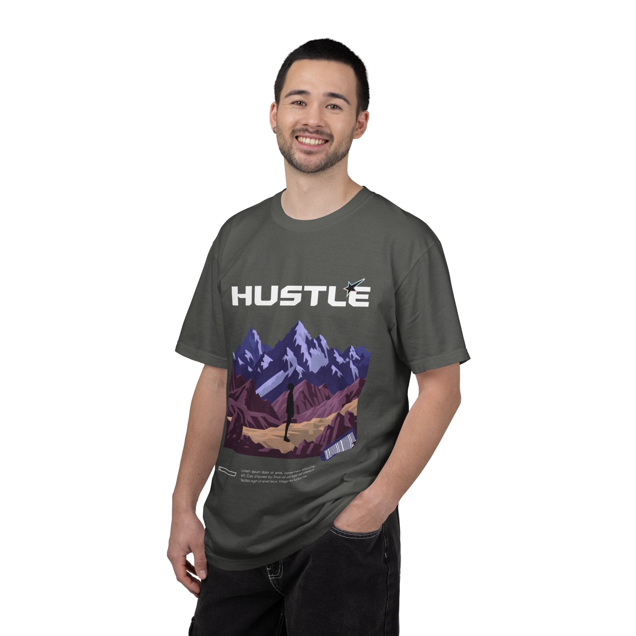 Hustle Mountain T-Shirt — Adventure Motivational Graphic Tee
