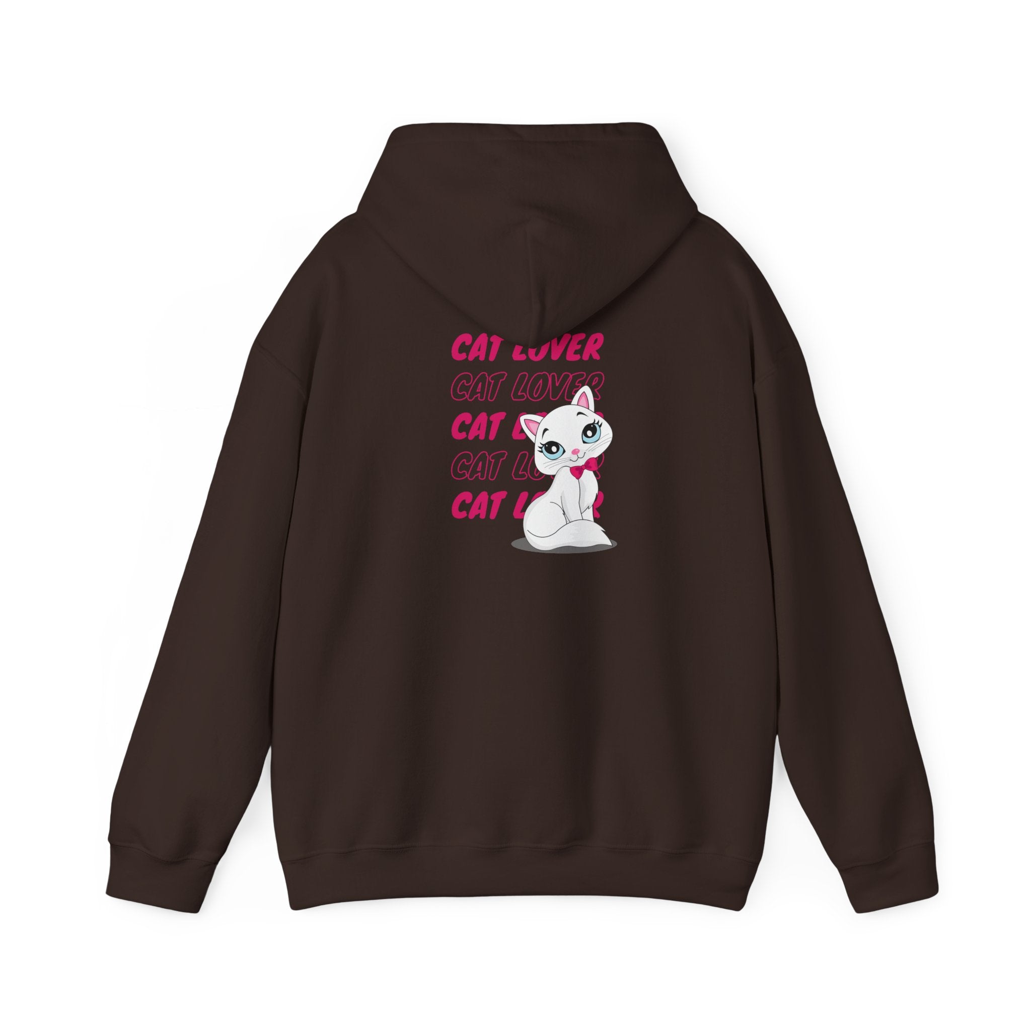 Cat Lover Hoodie — Cute Pink Kitty Graphic Pullover