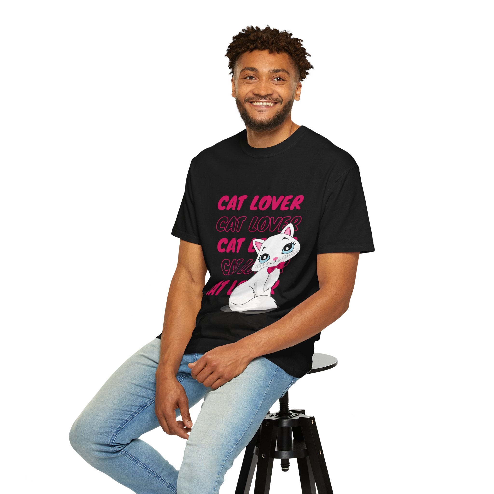 Cat Lover T-Shirt — Cute White Kitten Graphic Tee for Cat Moms & Fans