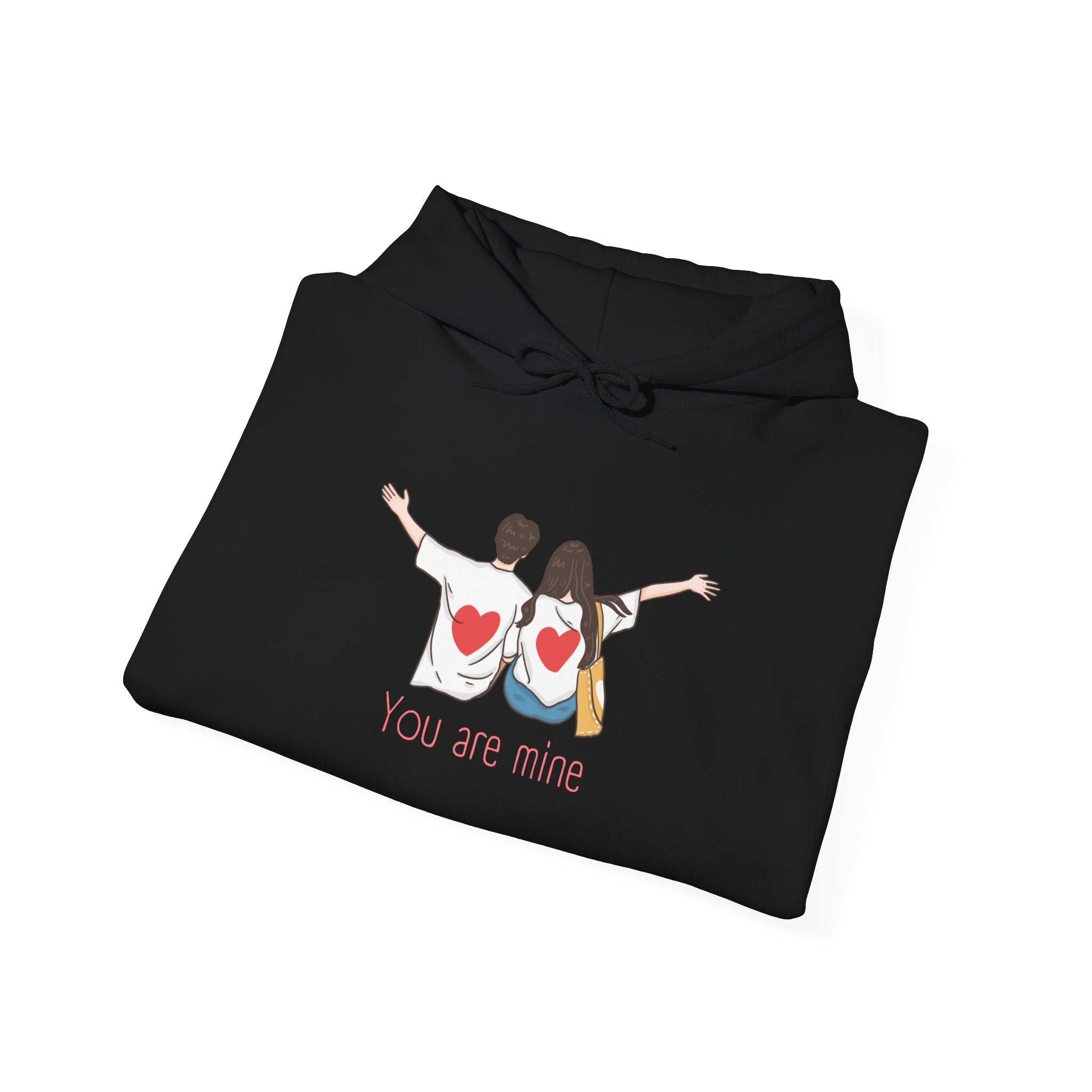 Cute Couples Hoodie — "You Are Mine" Matching Heart Back Design