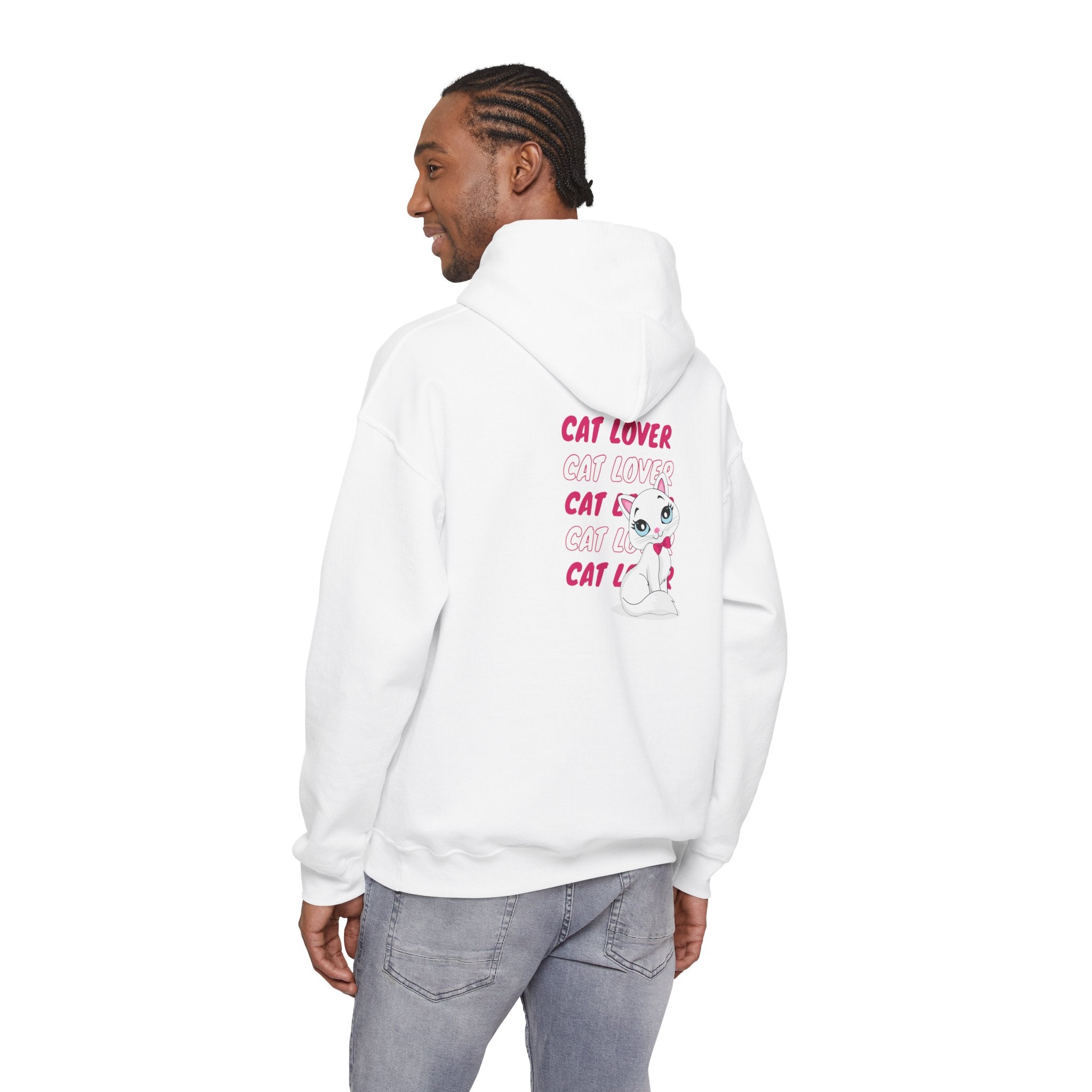 Cat Lover Hoodie — Cute Pink Kitty Graphic Pullover