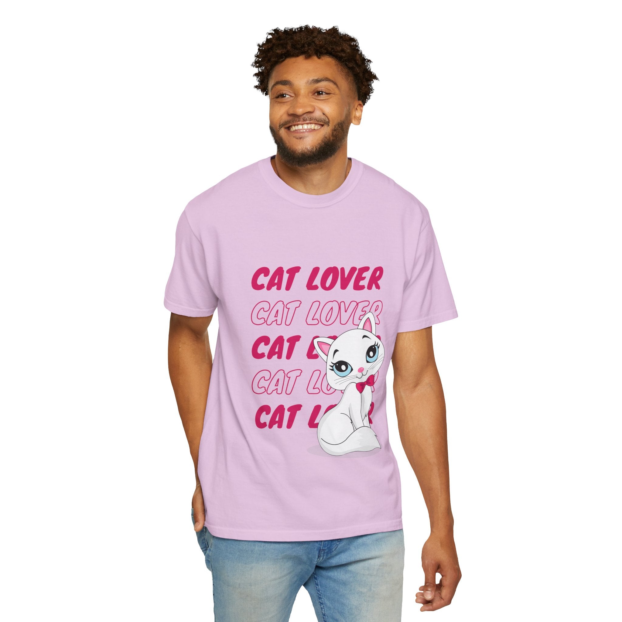 Cat Lover T-Shirt — Cute White Kitten Graphic Tee for Cat Moms & Fans
